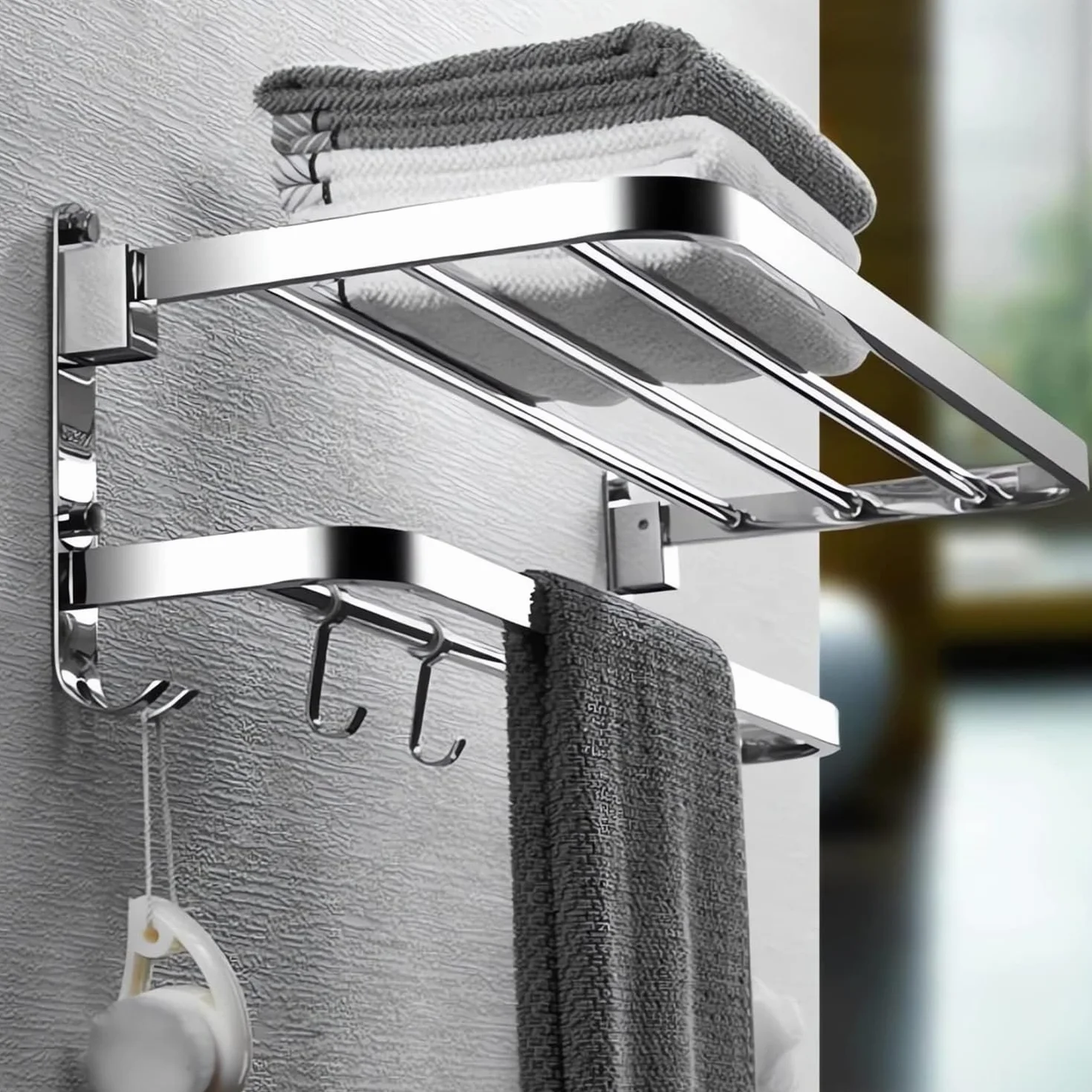 Soporte Toallero Baño Sin Taladro Acero Inoxidable Adhesivo Kit