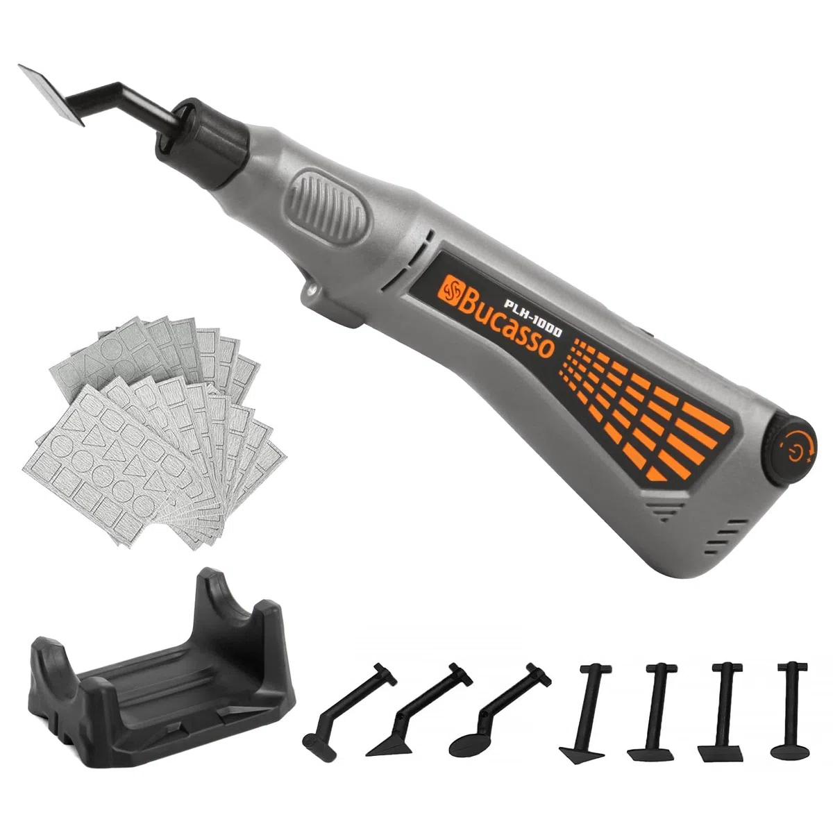Lijadora de pluma inalámbrica, velocidad variable, carga USB y luz LED. Herramienta eléctrica multiusos para lijar, pulir, dar acabados y manualidades (GRIS)