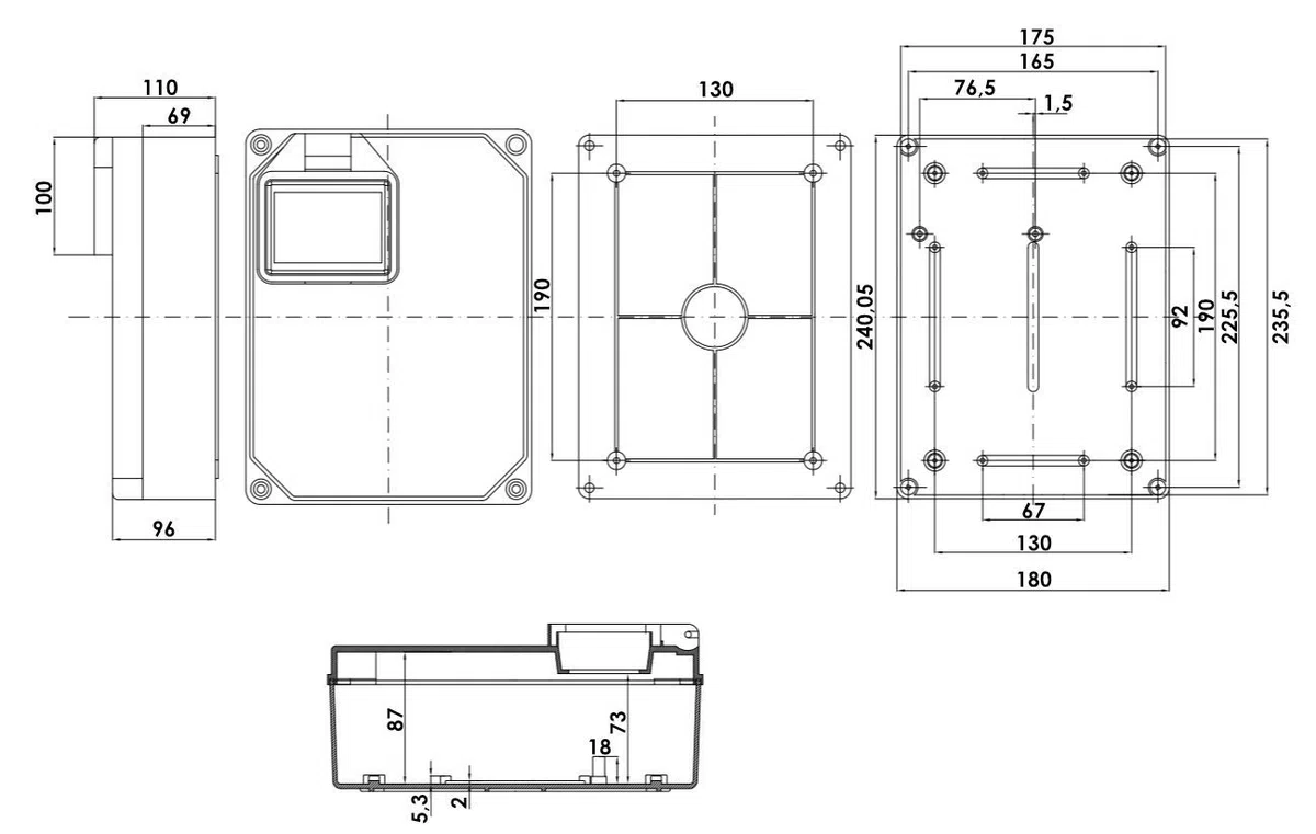 Distribuidor de corriente HL-S 32 A, 16 A, 2 x 230 V, distribuidor de corriente para obras de construcción, distribuidor de pared, doctorvolt 5361