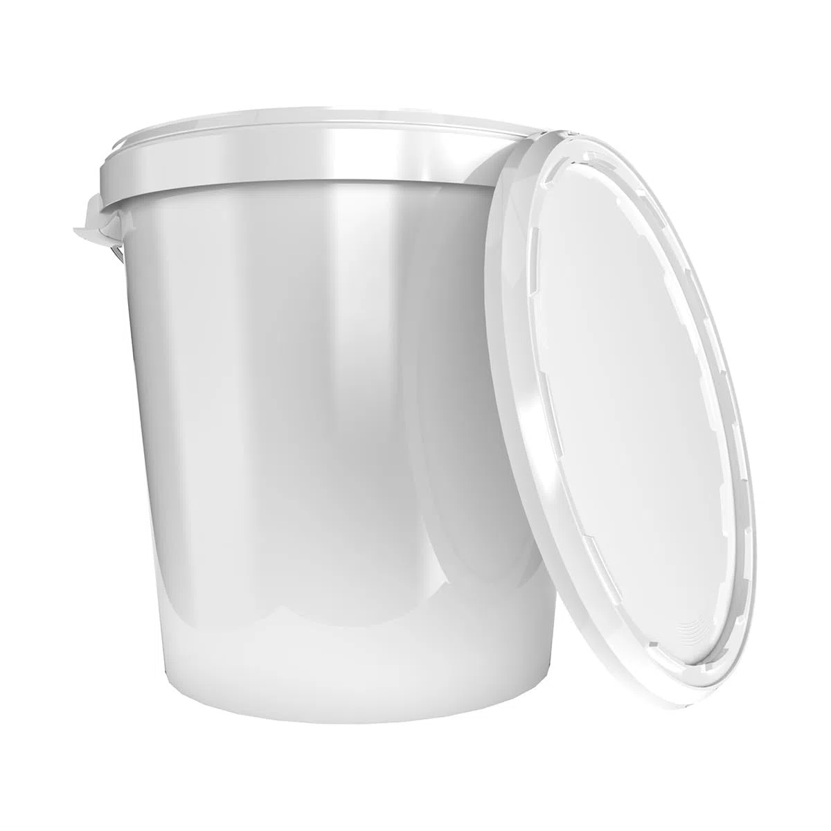 Lote de 5 cubos de plástico, 30 L con tapa, Hobbock PP calidad alimentaria (5x22049)