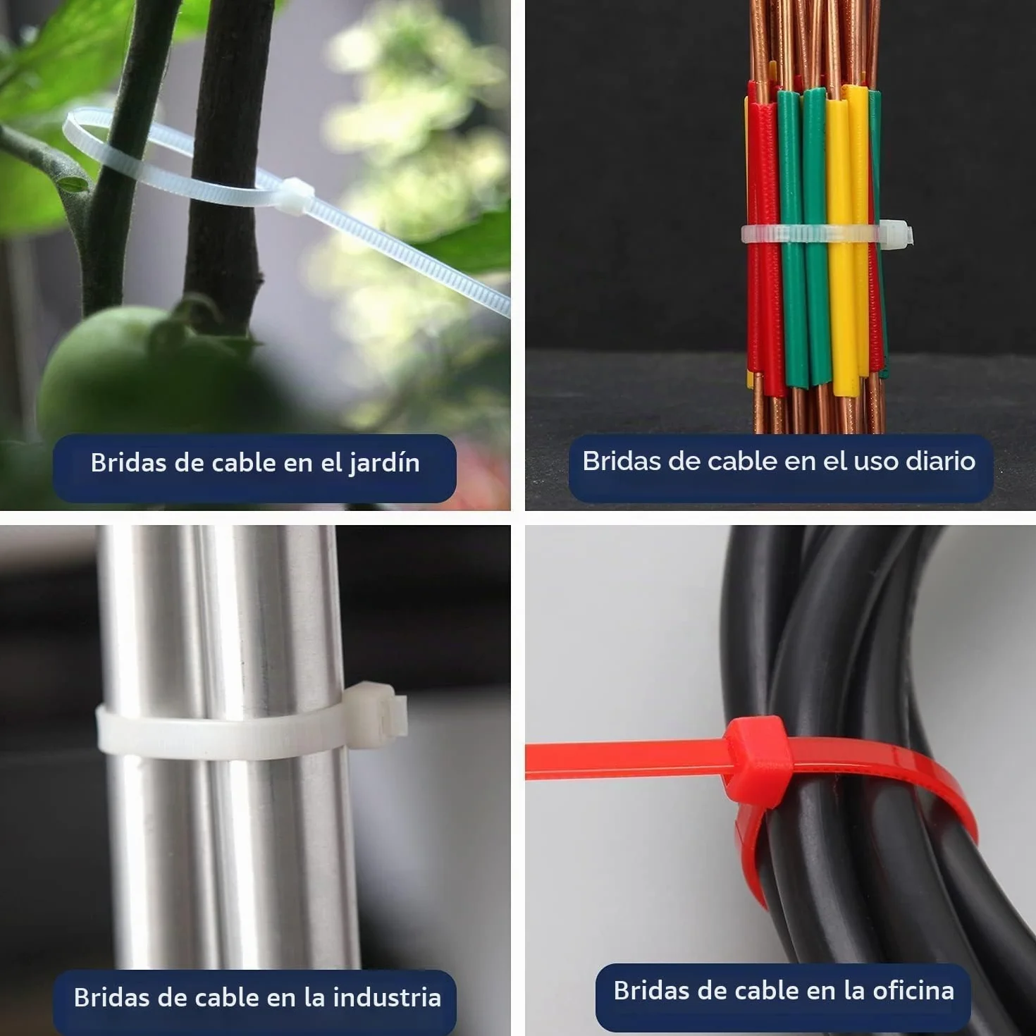 XINGO 1000 Piezas 300mm x 4.8mm Bridas para Cables Negras Resistentes UV