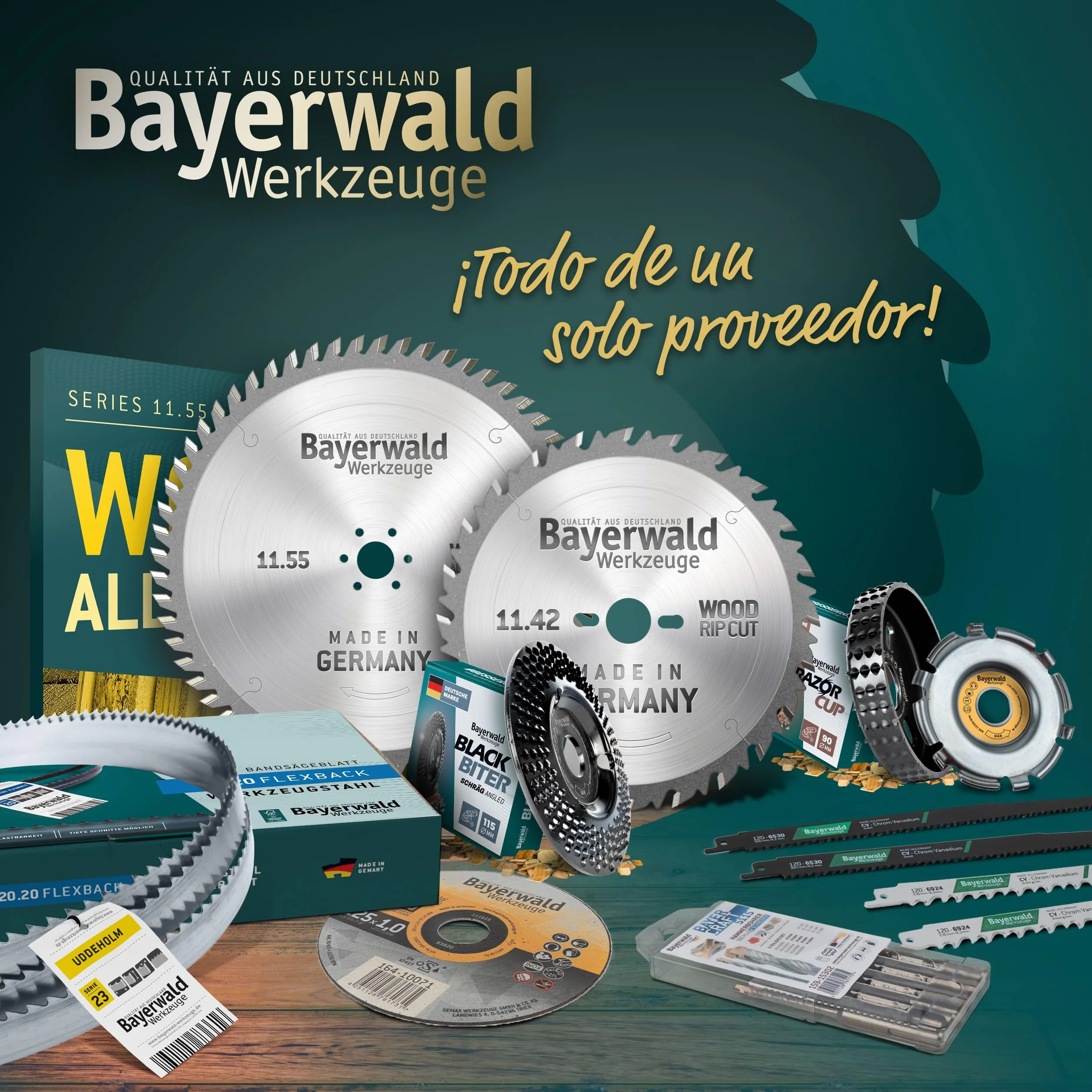 Bayerwald Uddeholm - Hoja de sierra de cinta (2100 x 15 x 0,5 x 6, para todos los tipos de madera/cinta de sierra, apta para flota Scheppach, etc.