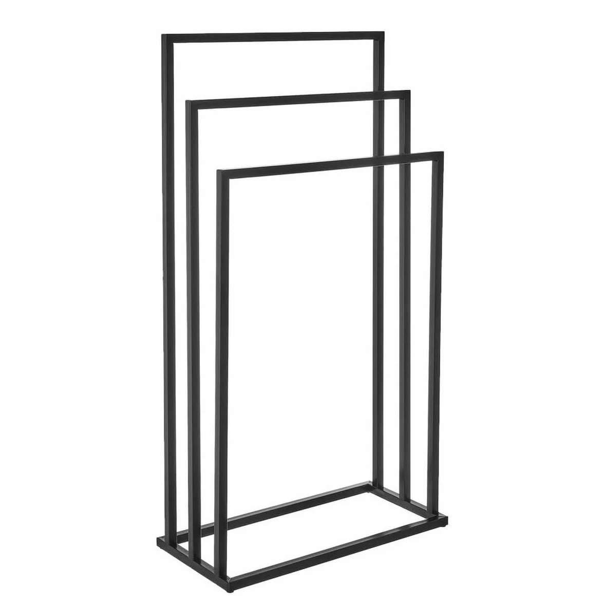 Toallero de pie múltiple Negro Metal 45x21x84 cm 3 Brazos para Toallas