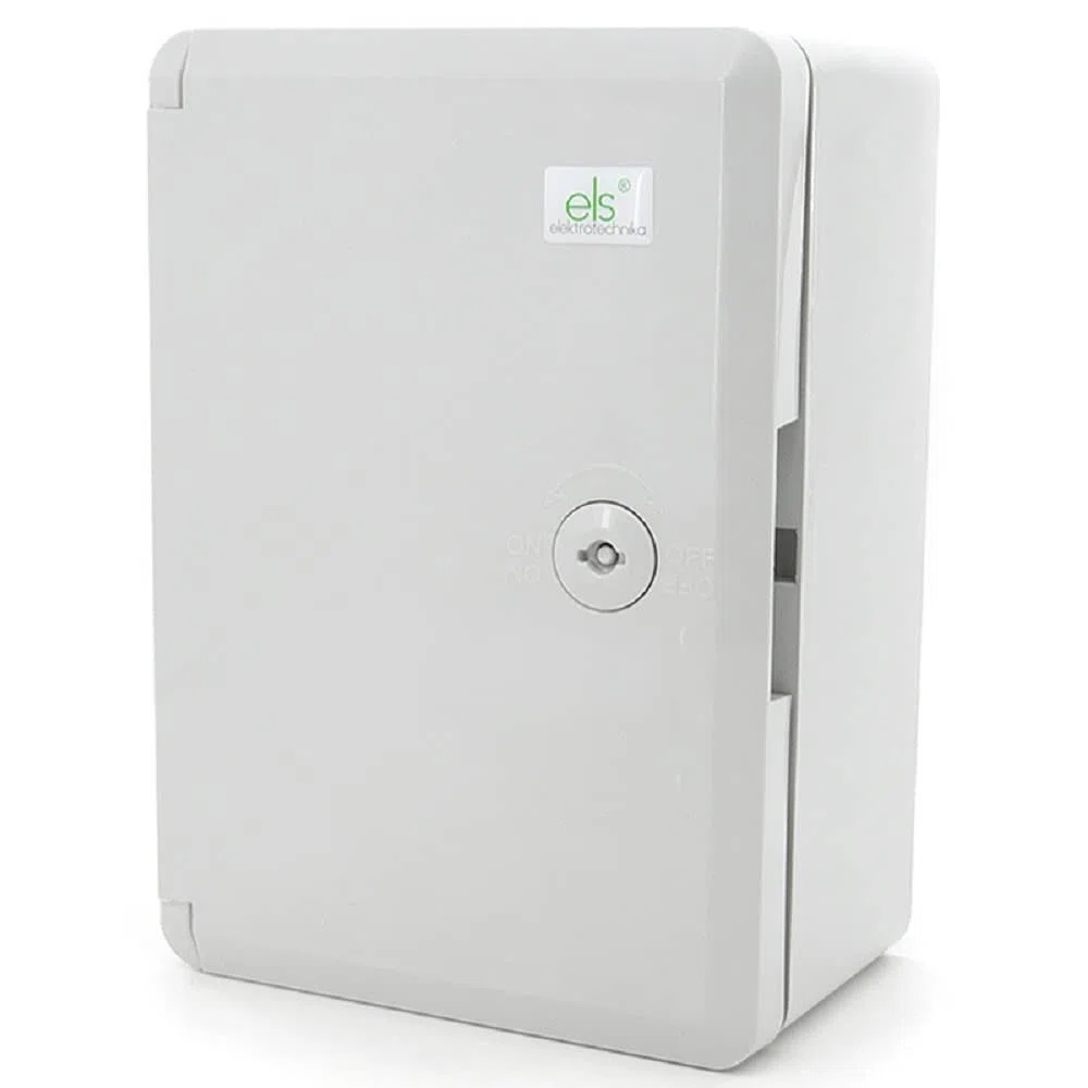 ELS Elektrotechnika Armario de distribución industrial IP65, placa de montaje galvanizada, con junta perimetral, carcasa de pared, carcasa vacía, plástico ABS, armario vacío, 220 x 310 x 140