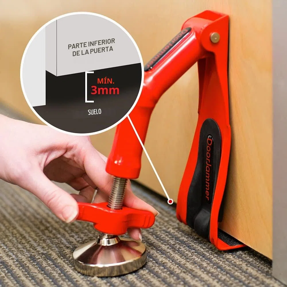 DoorJammer Soporte de bloqueo de puerta portátil para seguridad del hogar y protección personal (DJ4LD - DoorJammer (Lockdown))