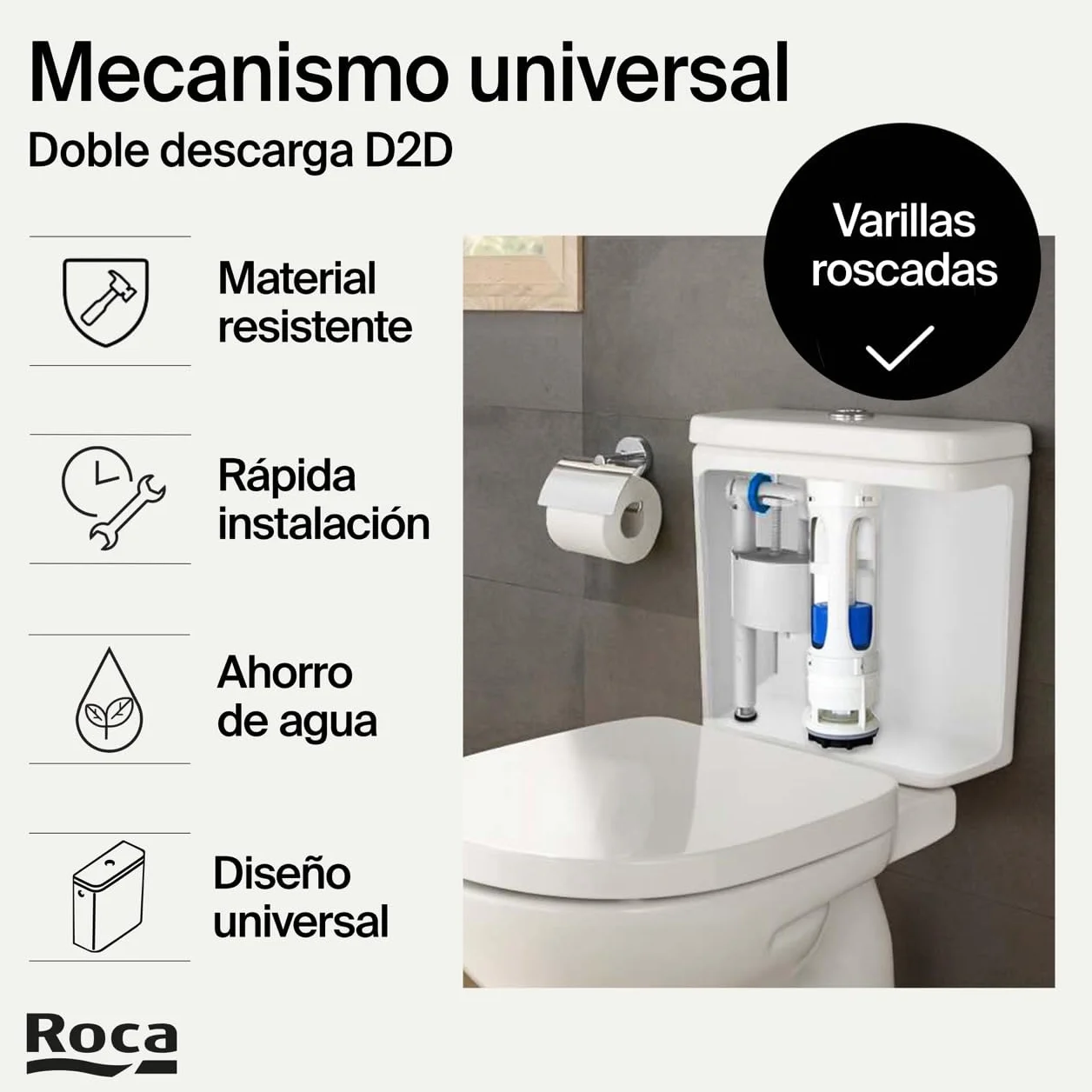 Roca Kit Mecanismo Descarga D2-D Recambio Porcelana