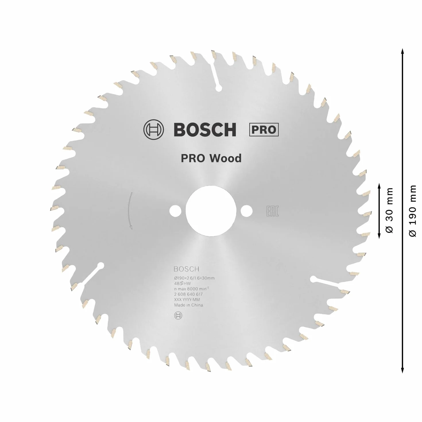Bosch Professional 2 608 640 617 - Hoja de sierra circular Optiline Wood - 190 x 30 x 2,6 mm, 48 (pack de 1), Gris