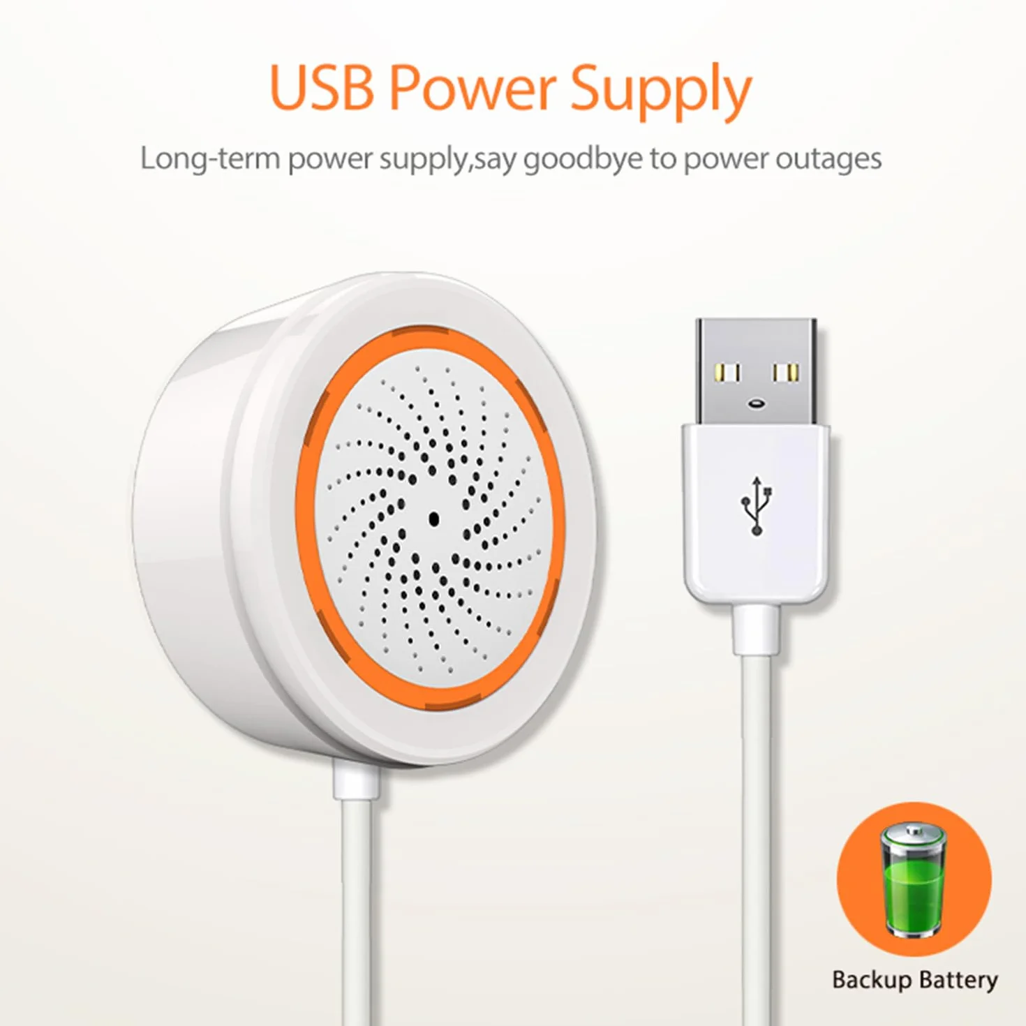 Zigbee Alarma Inteligente de Sirena 100 dB Inalámbrica para Seguridad del Hogar
