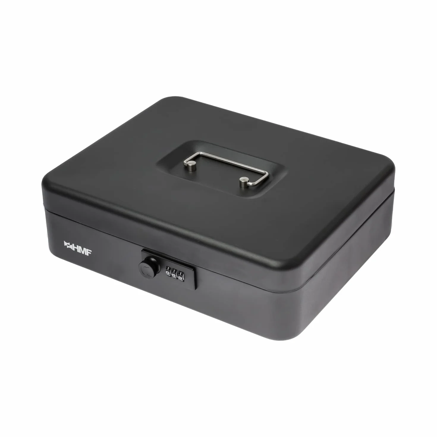 HMF Caja de caudales 30x24x9 cm cerradura de combinación negro