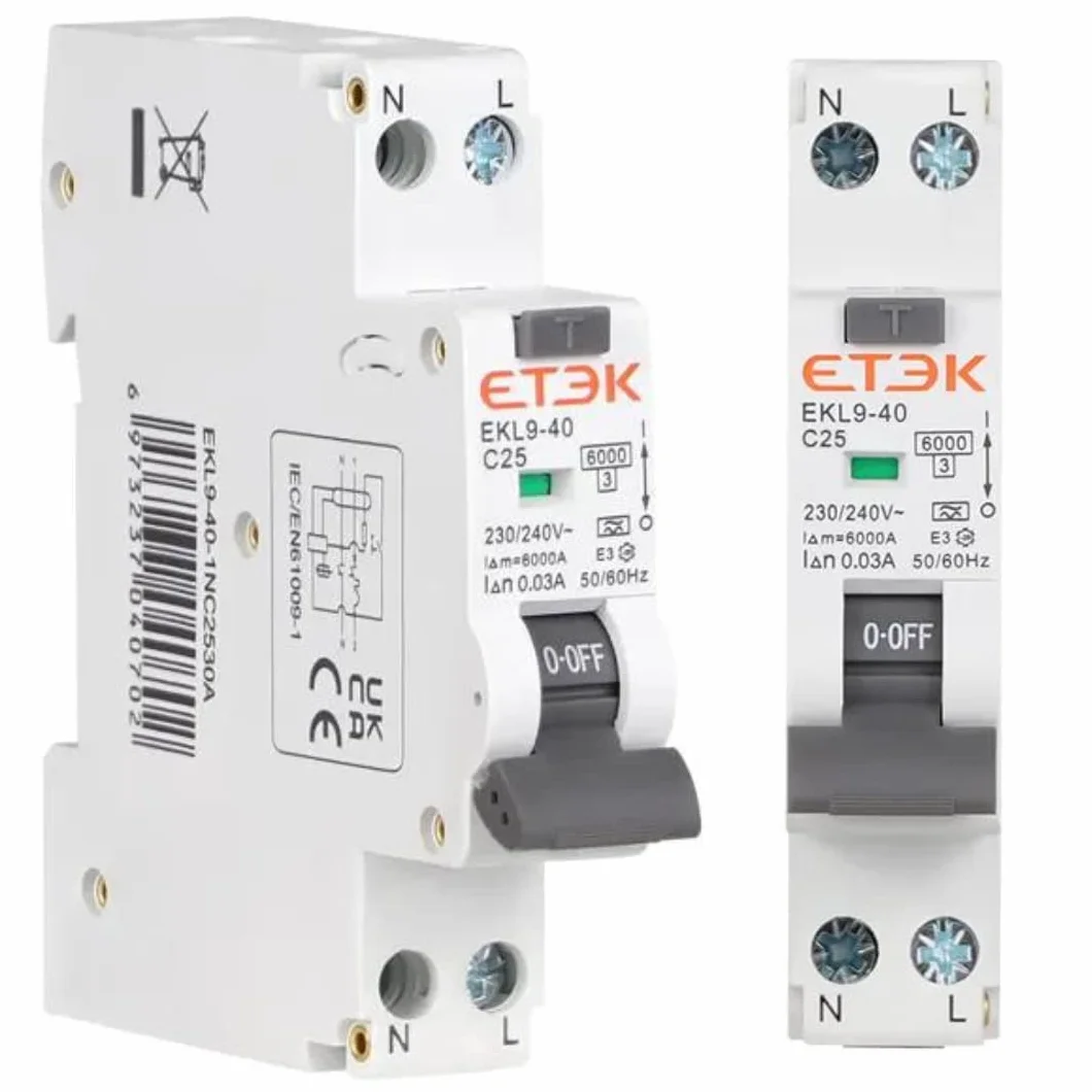 Diferencial superinmunizado 25A 30 mA Clase A SI, 2P, F+N y 6kA, espacio reducido. RCBO 6KA 1P+N 30mA Curva C Type A. Protección sobrecorriente y fugas. Interruptor diferencial Mini super inmunizado