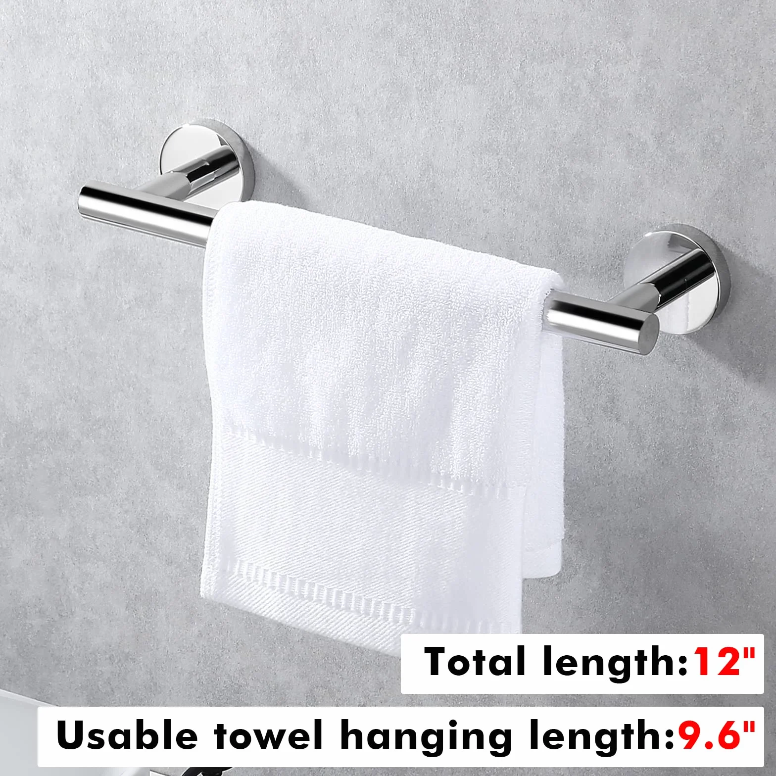 Toallero Barra Acero Inoxidable 30CM para Baño y Cocina Acero Pulido