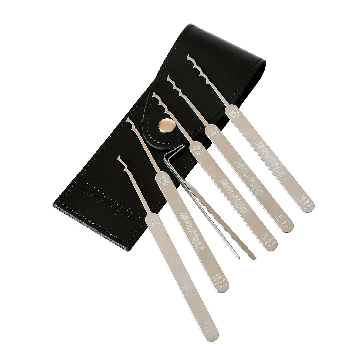 Multipick - Juego de ganzúas para pesca profesional - 7 piezas - Acero único de alto rendimiento - en estuche de piel