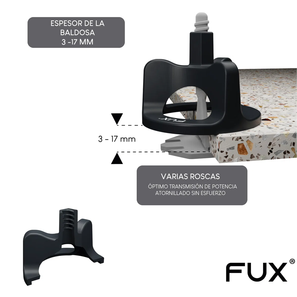 FUX 200 piezas de lengüetas con rosca, ancho de junta de 2 mm, herramienta para azulejos, ayuda para la colocación de azulejos, sistema de colocación de azulejos, accesorios para albañil, lengüetas de