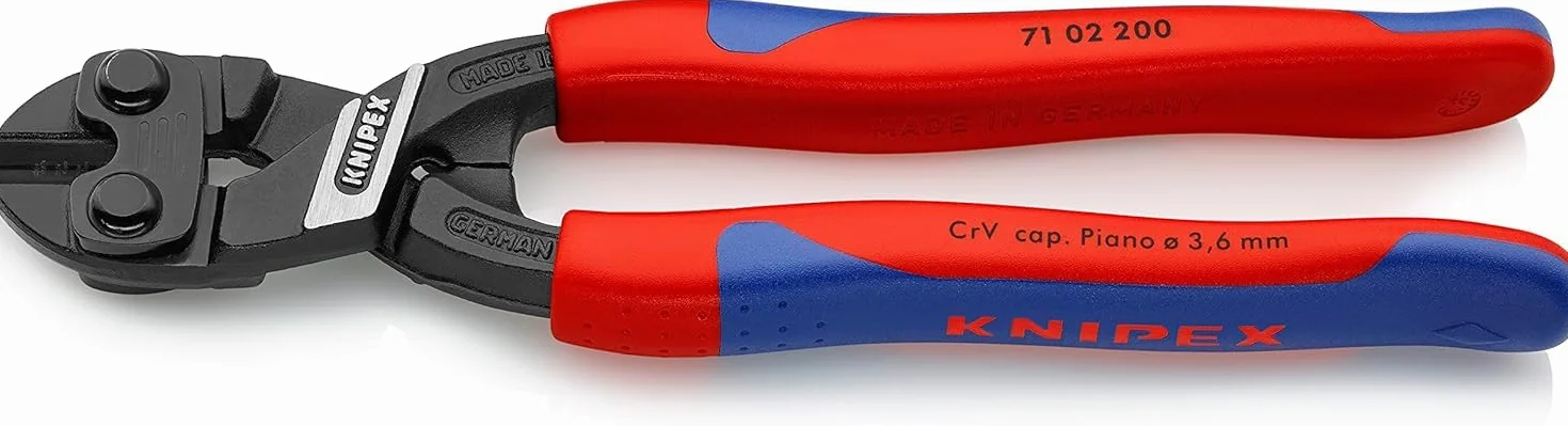 KNIPEX CoBolt Cortabulones compacto con fundas esbeltas en dos componentes 200 mm, 71 02 200