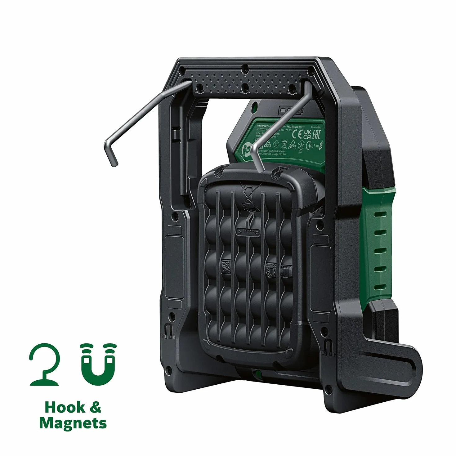Bosch Luz de trabajo LED/ lámpara de construcción/foco portátil UniversalWorkLight 18V-2100 (máx. 2100 lúmenes, 3 niveles de ajuste de brillo, cabezal plegable con 10 posiciones; sin batería)