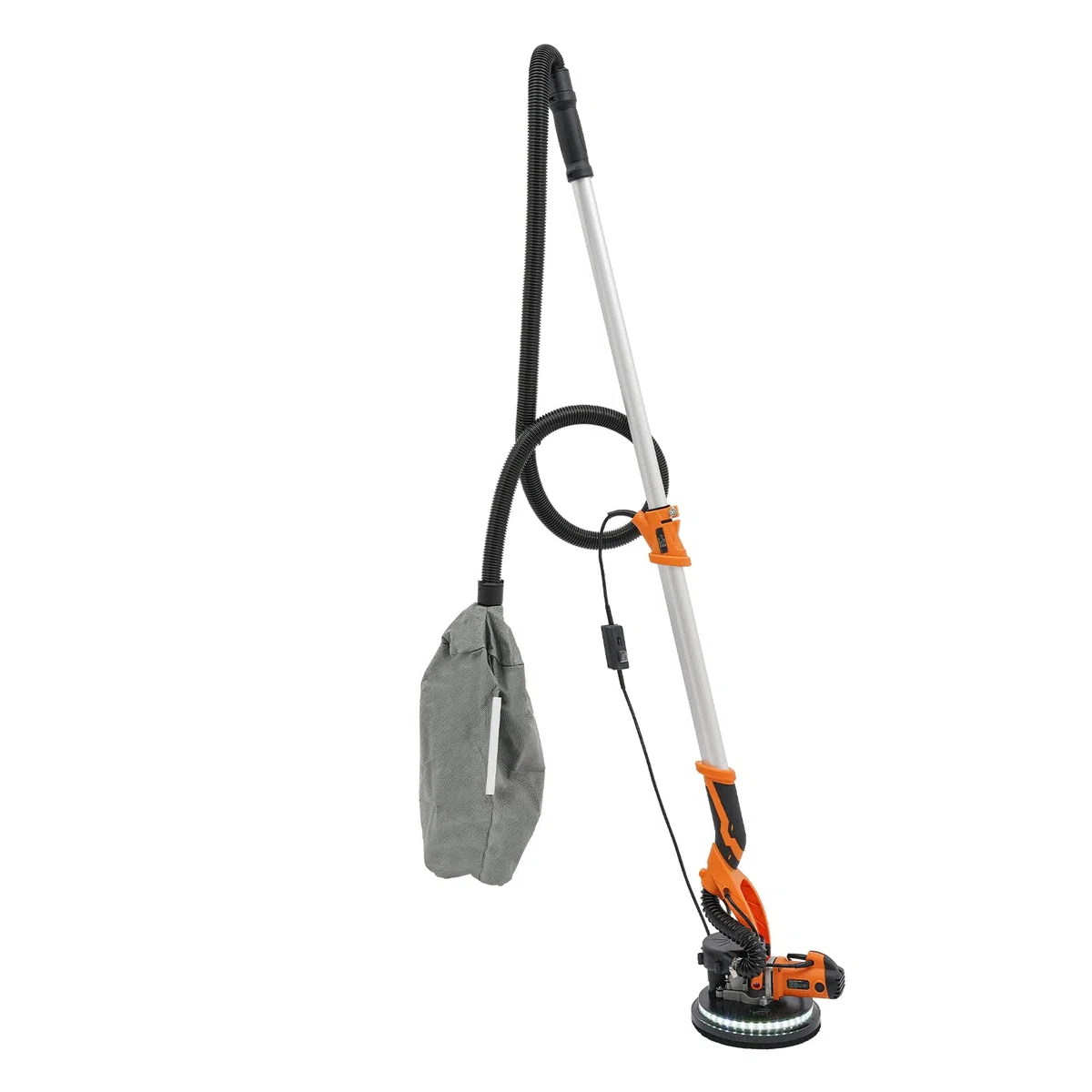 Donened - Lijadora para paneles en seco con LED y bolsa de recogida de polvo, 1250 W, 6 marchas, 800-1800 rpm, mango telescópico de hasta 2,2 m, para pulir y alisar