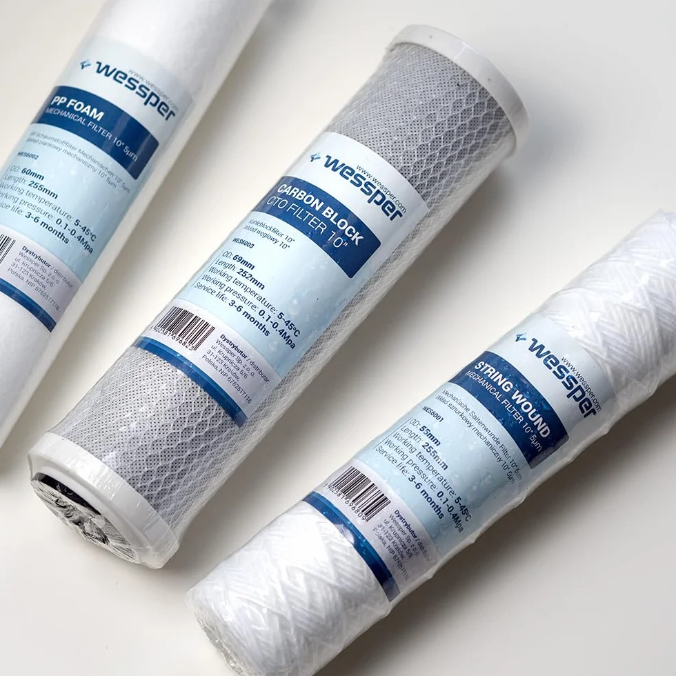 Wessper 10" Filtros de Cartuchos para Sedimentos de Polipropileno Hilado, filtración de partículas