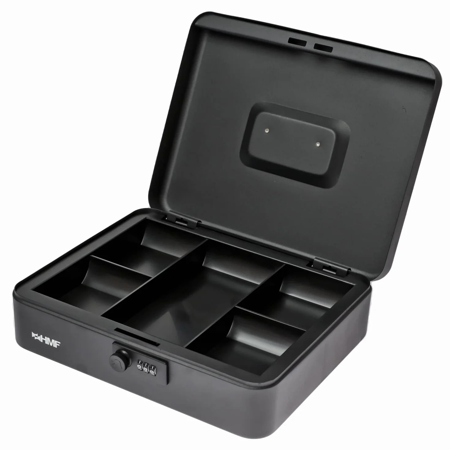 HMF Caja de caudales 30x24x9 cm cerradura de combinación negro