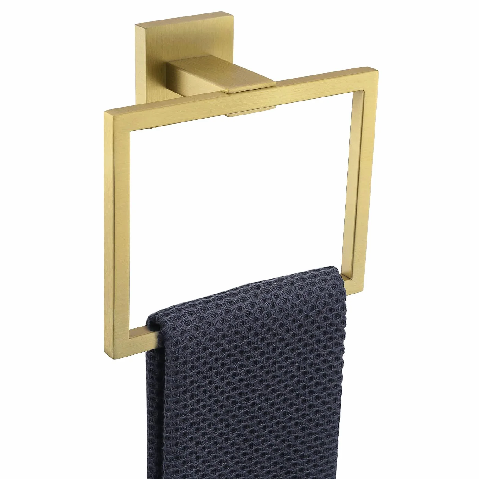 TURS Soporte de papel higiénico para montaje en pared, acabado de latón cepillado para baño y cocina, impermeable y resistente al óxido