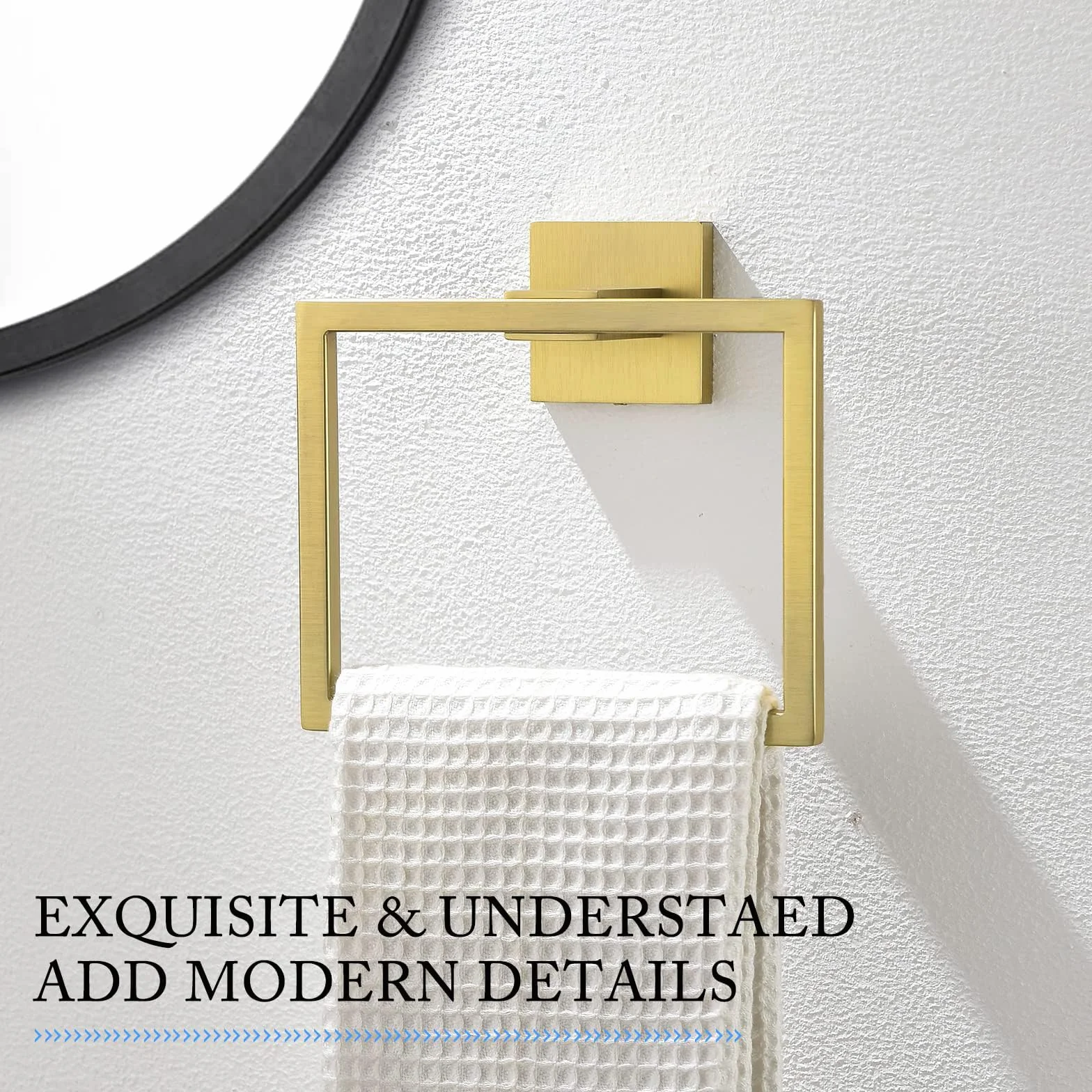 TURS Soporte de papel higiénico para montaje en pared, acabado de latón cepillado para baño y cocina, impermeable y resistente al óxido