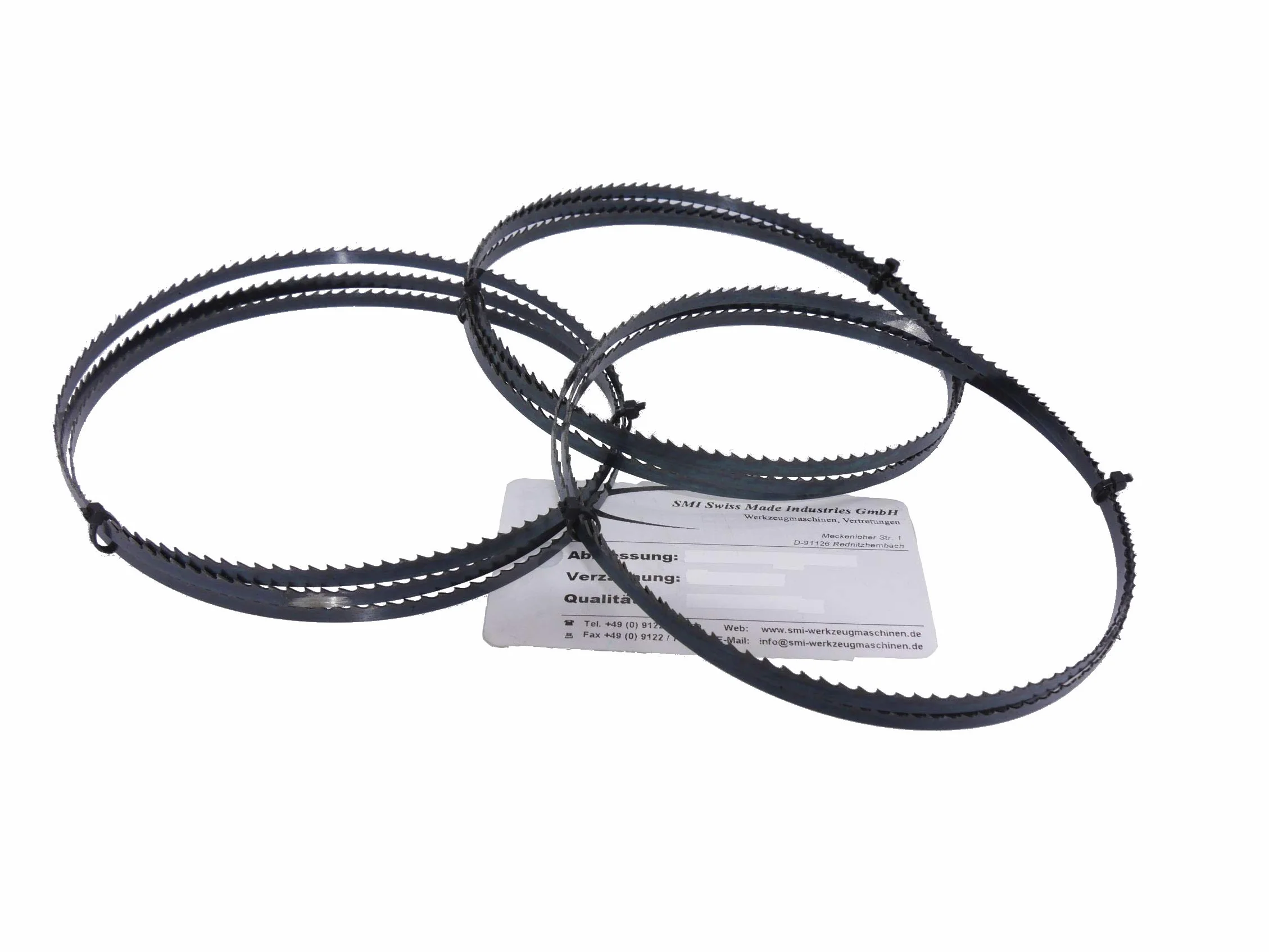 SMI - Juego de 3 hojas de sierra de cinta para madera (1400 x 6 x 0,65 mm, 6 dientes por ejemplo, para Scheppach HBS30)