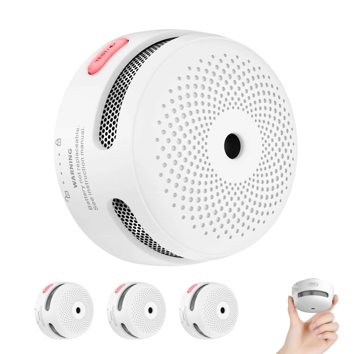 X-Sense 3 mini detectores de humo con batería de 10 años de duración, detector de humo, conforme a la norma EN 14604, detector de incendios con sensor fotoeléctrico, XS01