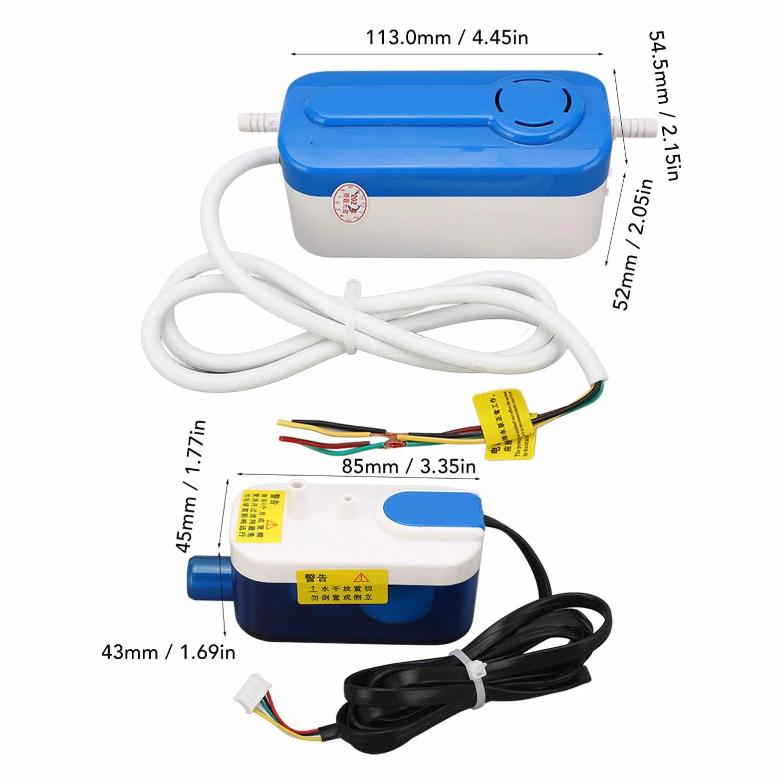 Bomba de Condensado Mini Split HAVC, QS24B AC110-240V 50/60Hz Aire Acondicionado Automático Eliminación de Drenaje de Condensación Bomba Silenciosa para Deshumidificador de Horno