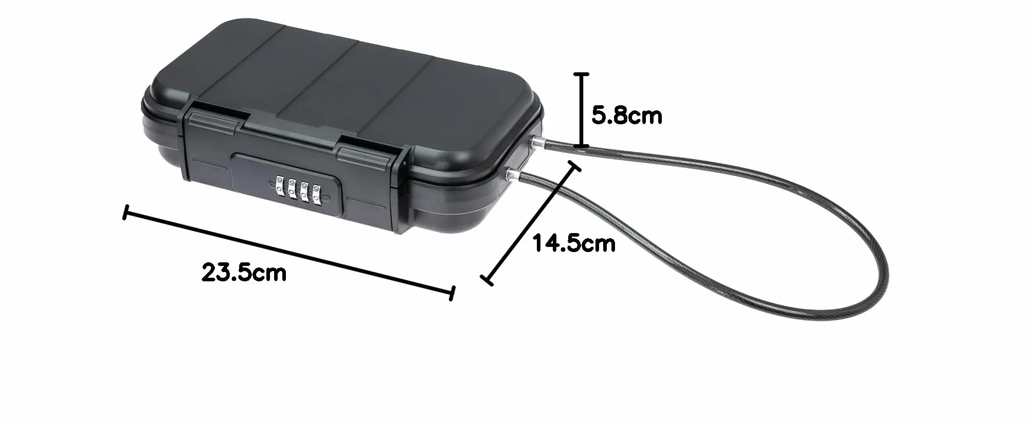 HMF 318-02 Caja fuerte portátil con cerradura de combinación, impermeable 23,5 x 14,5 x 5,8 cm
