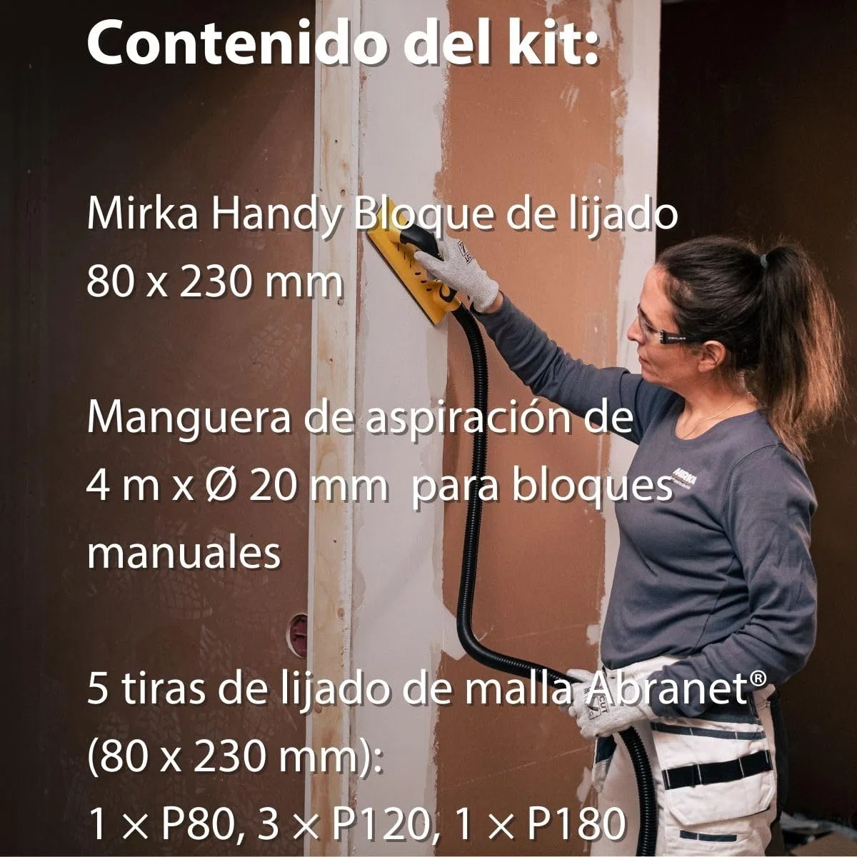 Mirka Bloque de lijado Handy Starter-Kit con abrasivo 80x230mm