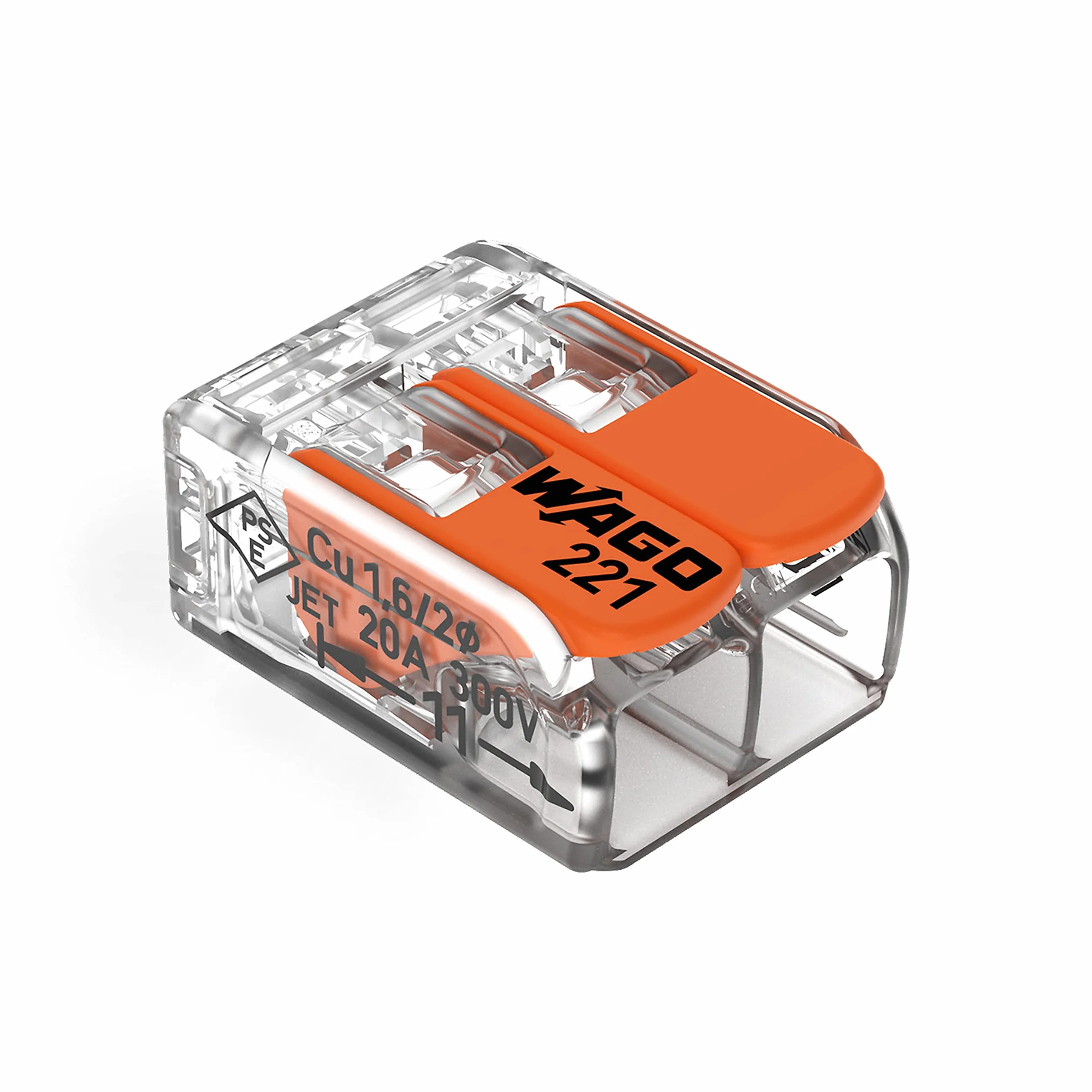 Wago - Borna de conexión COMPACT S221 2 conductores x 100, de Plástico.