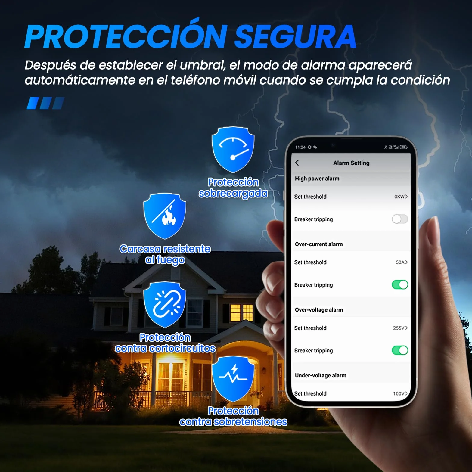 Enchufe Inteligente WiFi 16A Monitor de Energía Control Remoto Tuya Smart Life Alexa Google Home 2,4 GHz 4 Paquete Blanco Roto