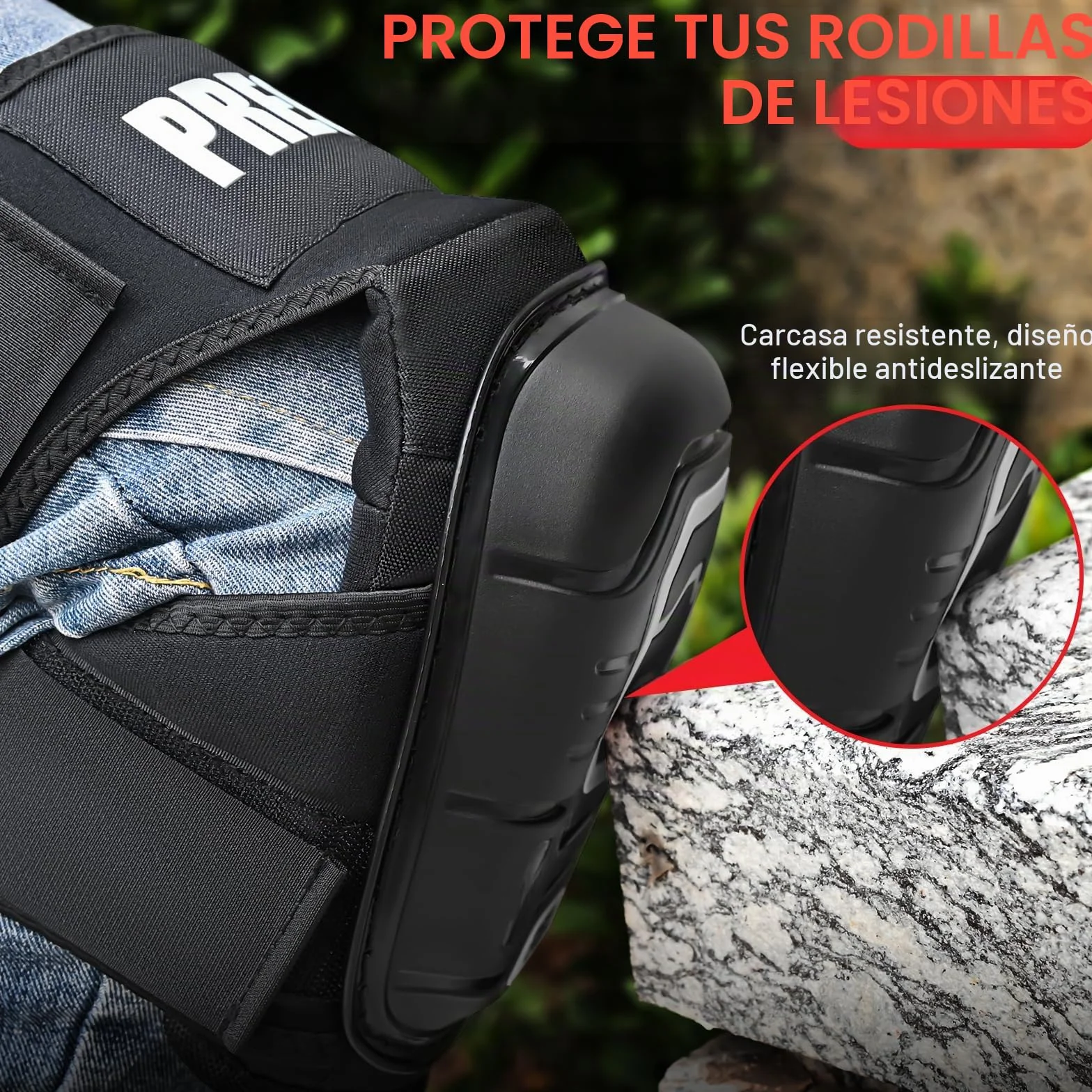 Preciva Rodilleras de trabajo profesionales con acolchado de gel y correas ajustables para jardinería y construcción