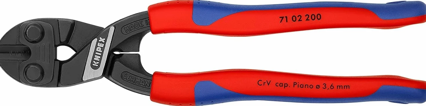 KNIPEX CoBolt Cortabulones compacto con fundas esbeltas en dos componentes 200 mm, 71 02 200