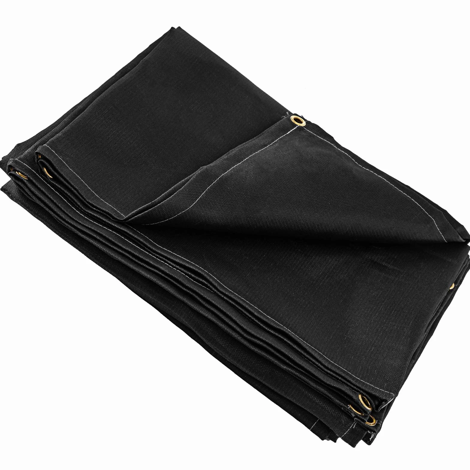 Mophorn Manta de Protección de Soldadura 10 x 10 FT Fibra de Vidrio 3.05 x 3.05m Ignífuga Negra