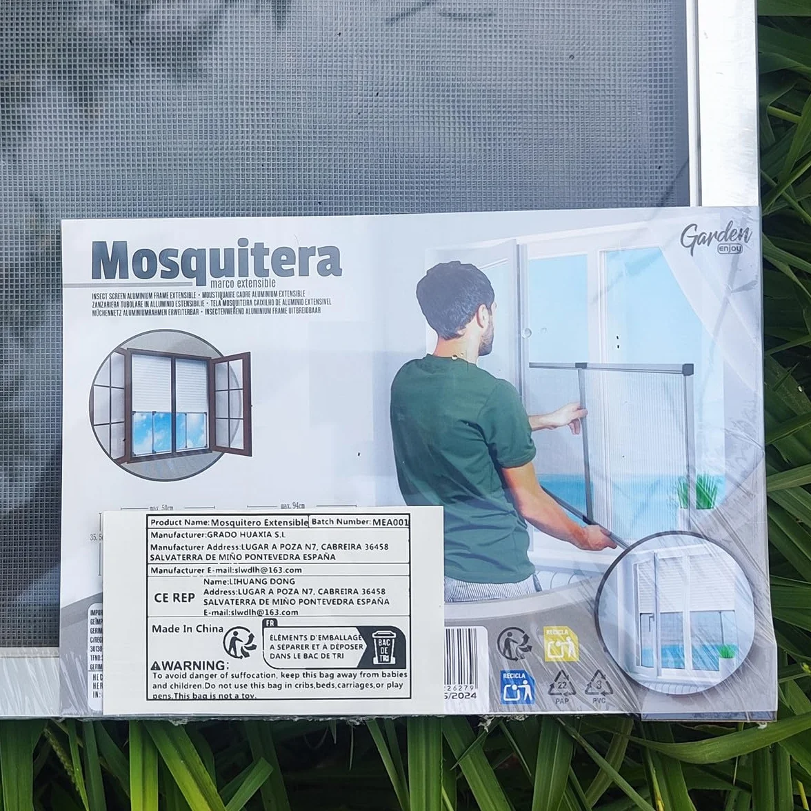 Mosquitero Extensible Aluminio 100-192 cm x 70 cm Ajustable Protección Insectos
