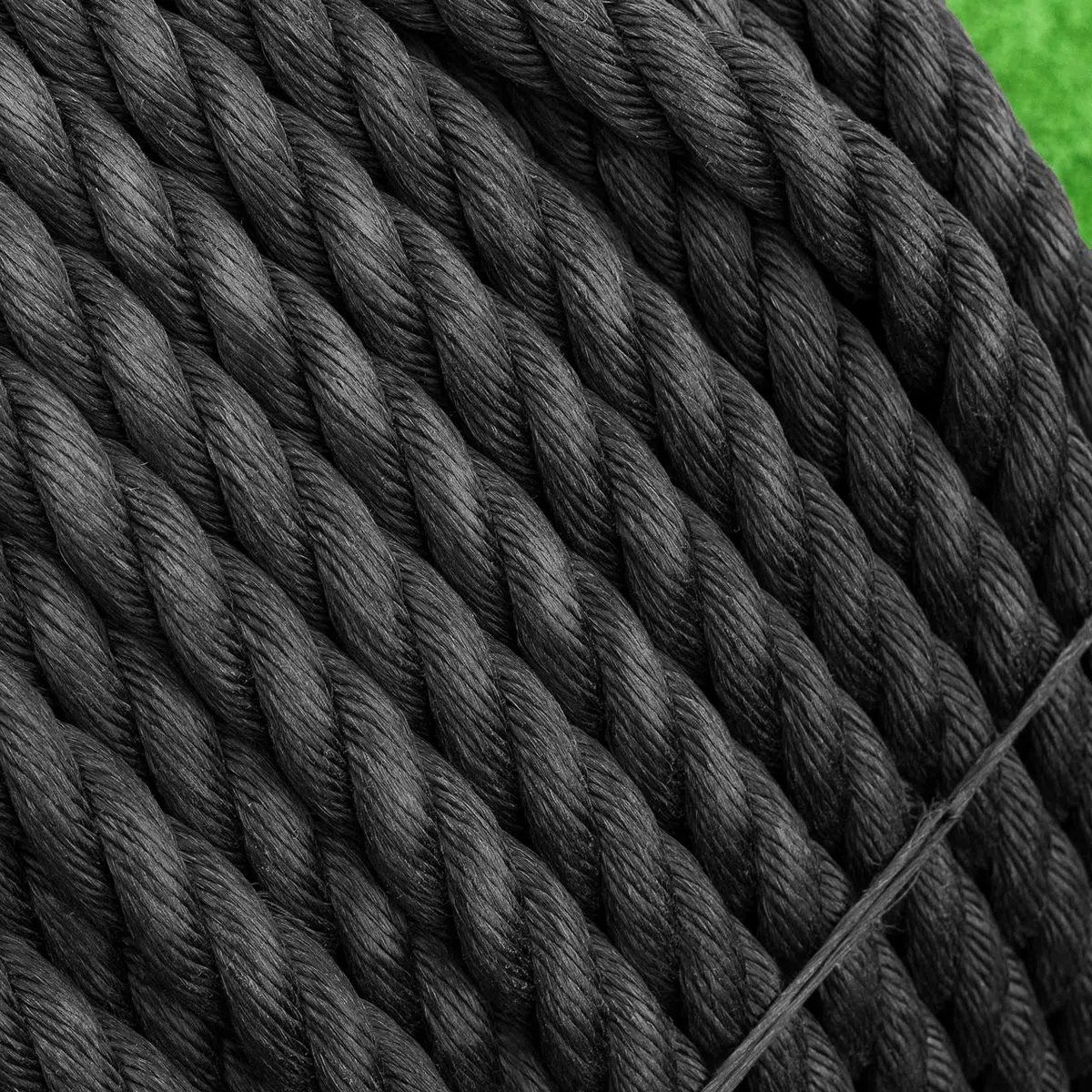 TITAN Cuerda de Polipropileno | Cordel Seguridad de Polipropileno Alta | Negro o Azul – Variedad de Tamaños y Larguras | Bobinas (18mm – 25m, Negro)