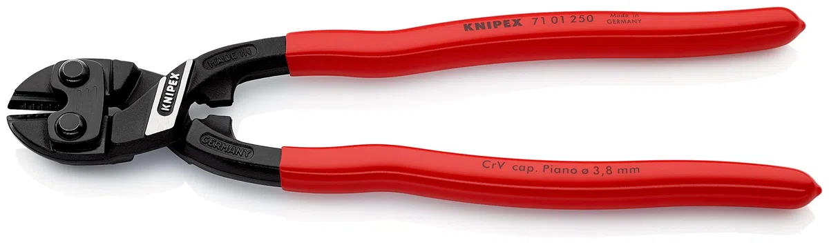 KNIPEX CoBolt XL Cortabulones compacto con cartulinas autoservicio recubiertos de plástico 250 mm, 71 01 250 SB