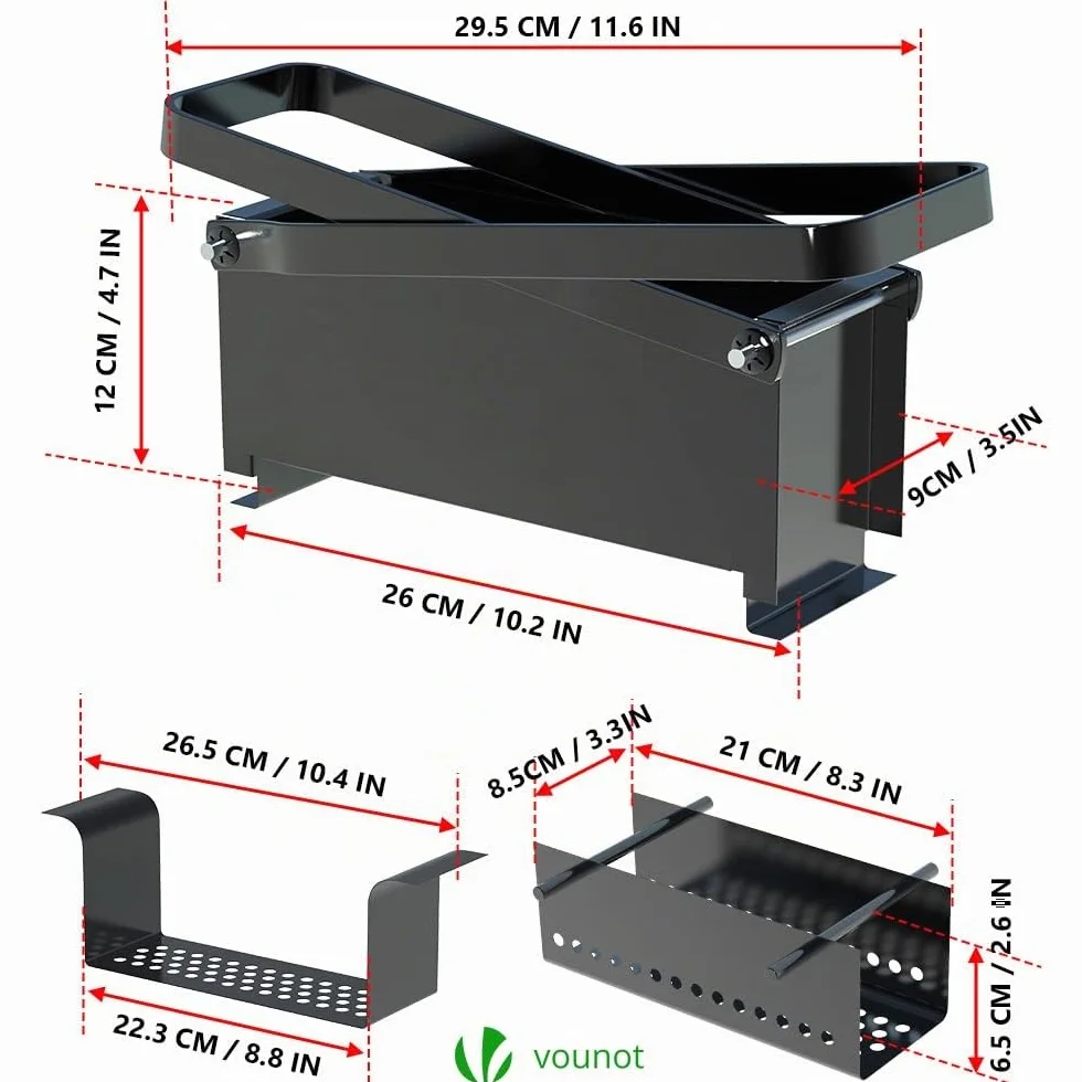 VOUNOT® Prensa Briquetas Papel, Fabricante de Briquetas, Máquina Compactadora Manual para Transformar Periódico Usado en Ladrillo Registro para Estufa de Hogar, Chimenea, Acero, 12 x 26 x 9 cm