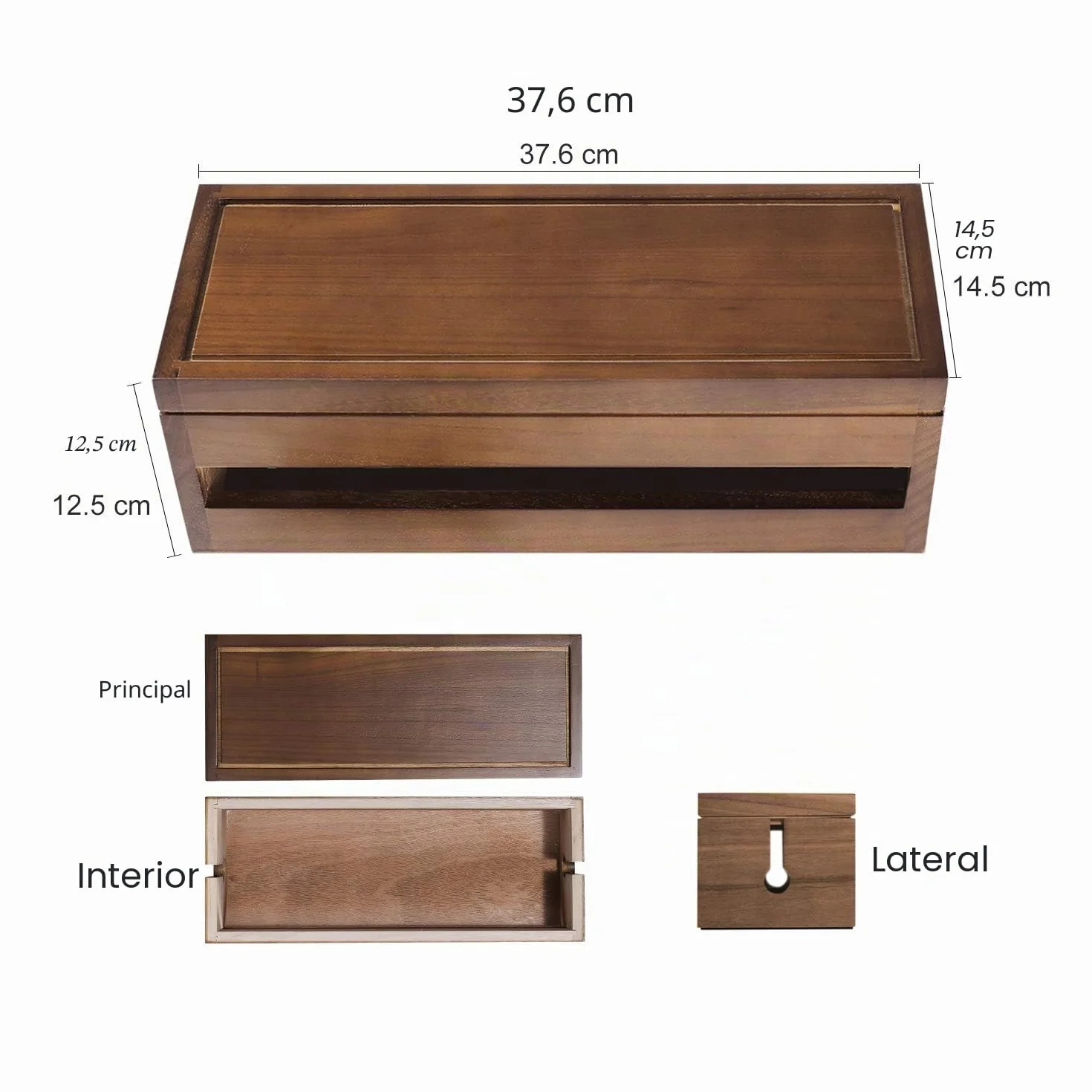 Changsuo Caja organizadora de Cables de Madera para Cable de extensión, Protector de sobretensión, Corrector de gestión de Cables, marrón