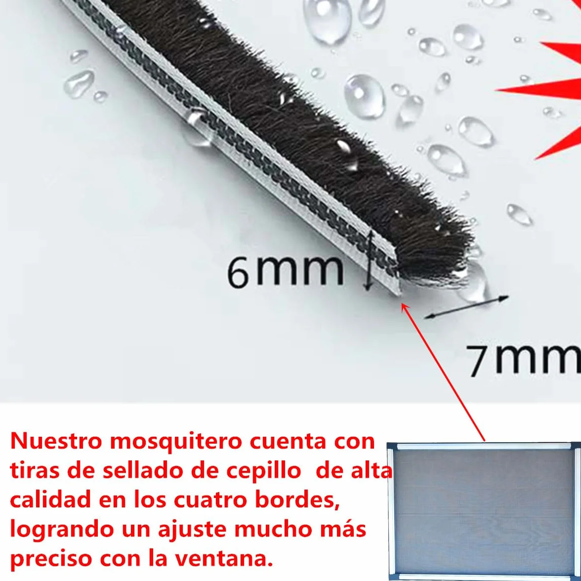 Mosquitero Extensible Aluminio 100-192 cm x 70 cm Ajustable Protección Insectos