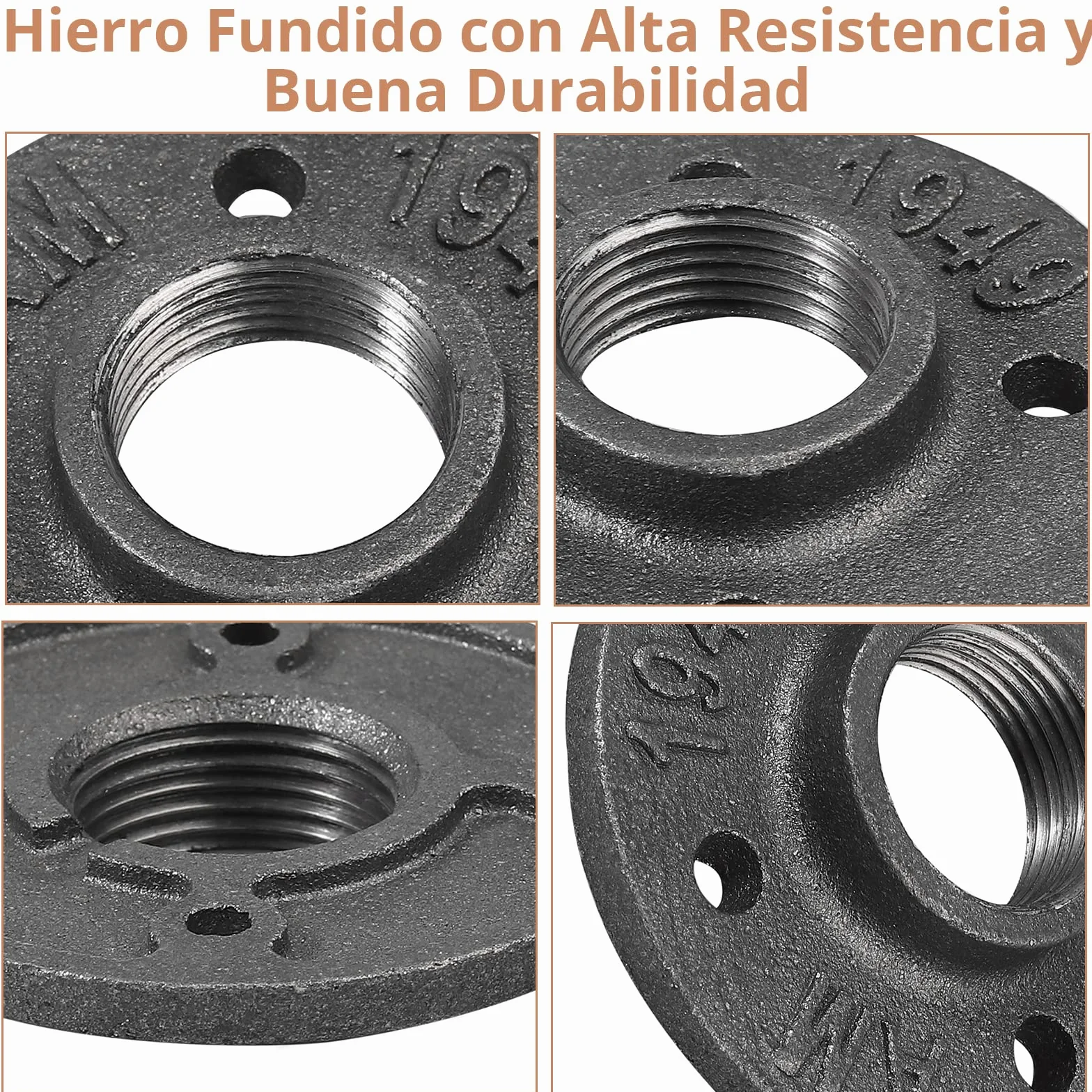 Brida Roscada BSP 1" Hierro Maleable 10 PCS Negro 30 mm
