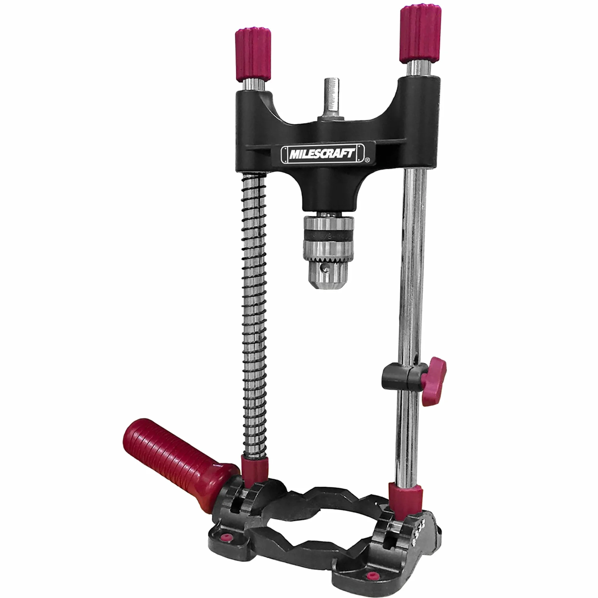 Milescraft 1318 DrillMate portátil - Accesorio de guía Compatible con la mayoría de taladros de 3/8 pulgadas - Base autocentrante - Lecturas multiángulo