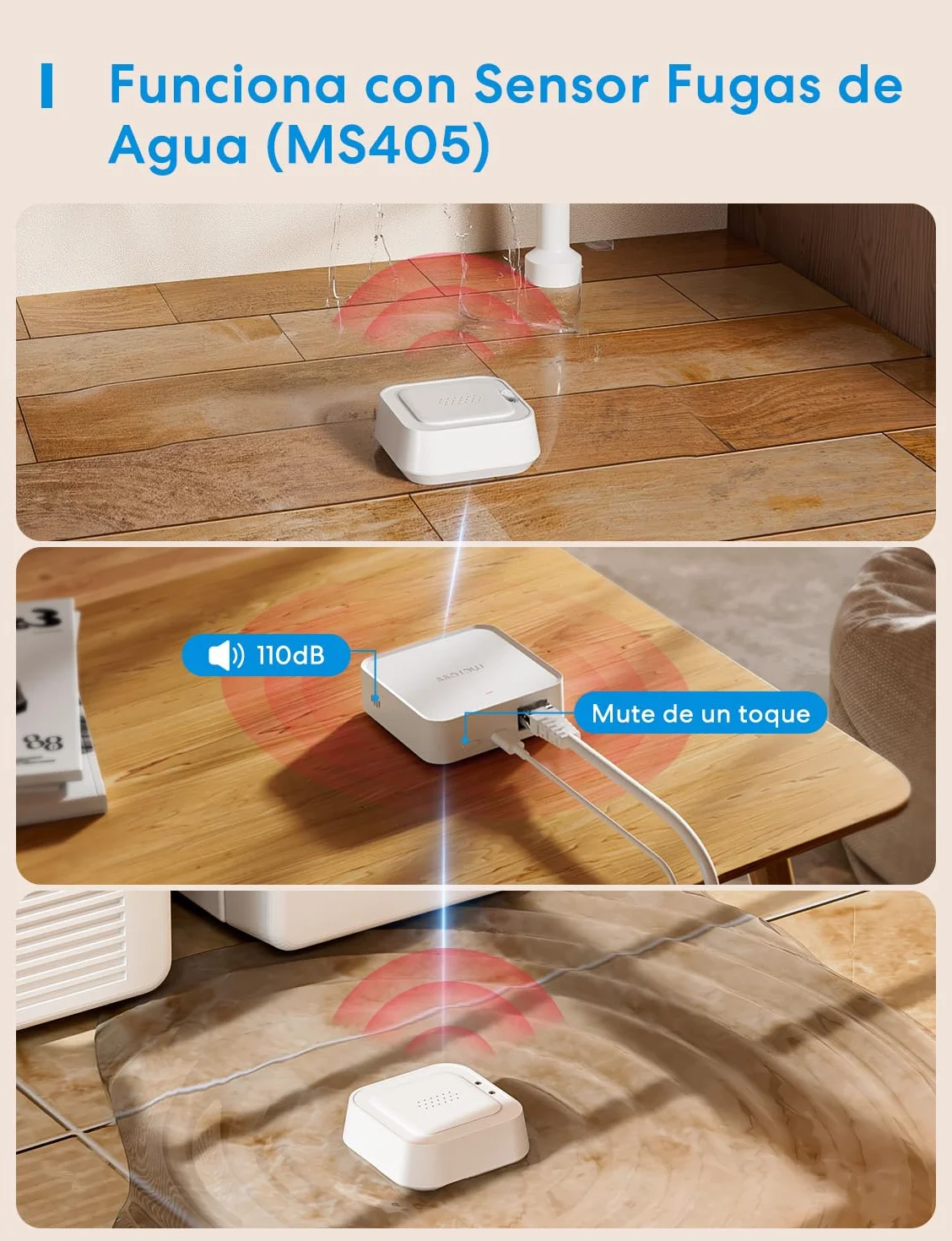 Meross Smart Hub Matter MSH450 | Alarma 110dB & Puerto Ethernet | Soporta Detector Humo, Sensores (Puerta/Ventana, Fugas Agua, Temp/Humedad) - Compatibile con Apple HomeKit, Alexa y Google Home