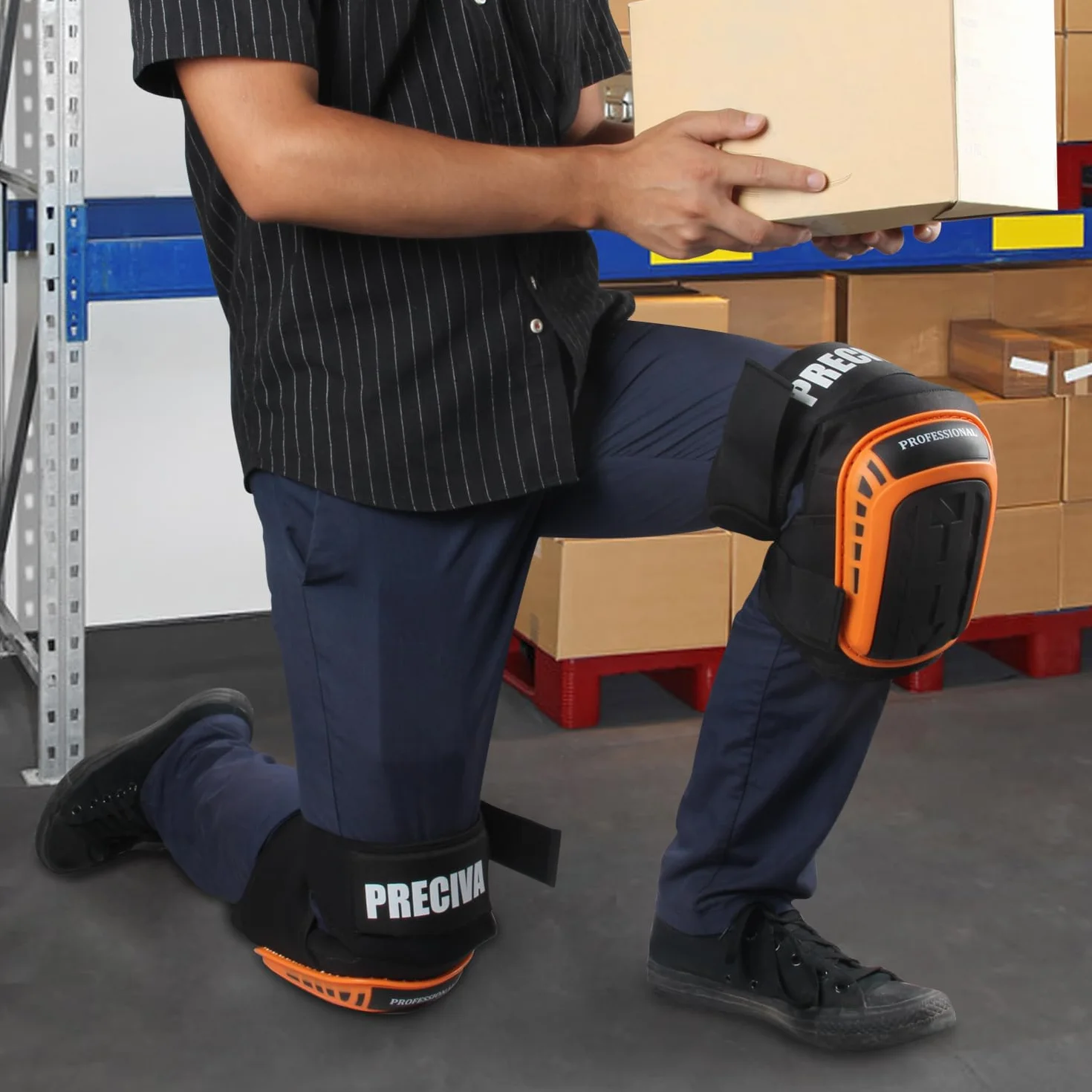 Preciva Rodilleras Profesionales Espuma Suave Almohadilla Gel Punta Resistente Correas Ajustables Reforzadas Remaches Grado Militar Construcción Jardinería