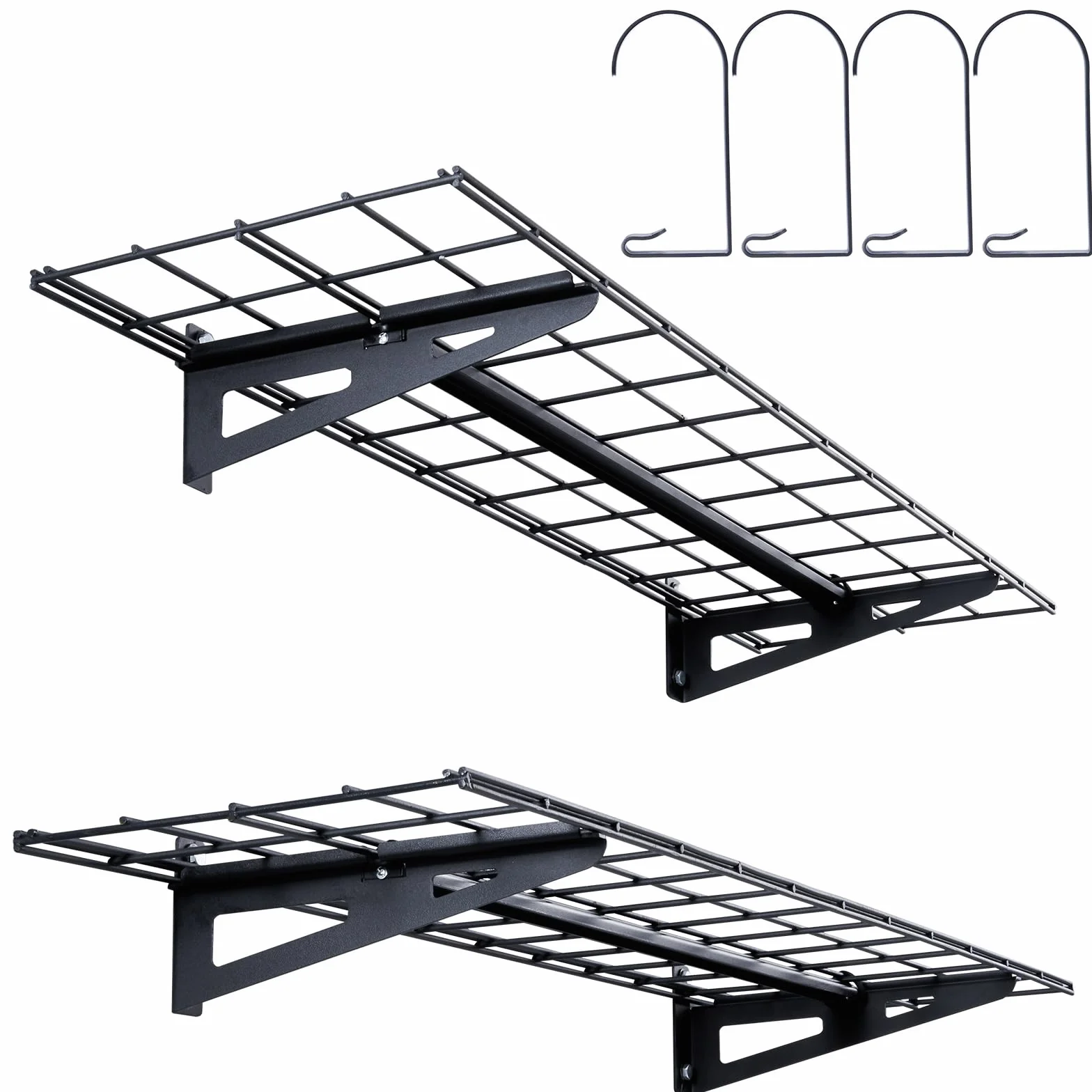 VEVOR Estantes Flotantes de Pared para Garaje, 122 x 30,5 cm, Juego de 2 Piezas, Gran Superficie Útil, Carga de 227 kg por Estante Colgante de Metal para Herramientas, para Tiendas, Garajes, Almacenes