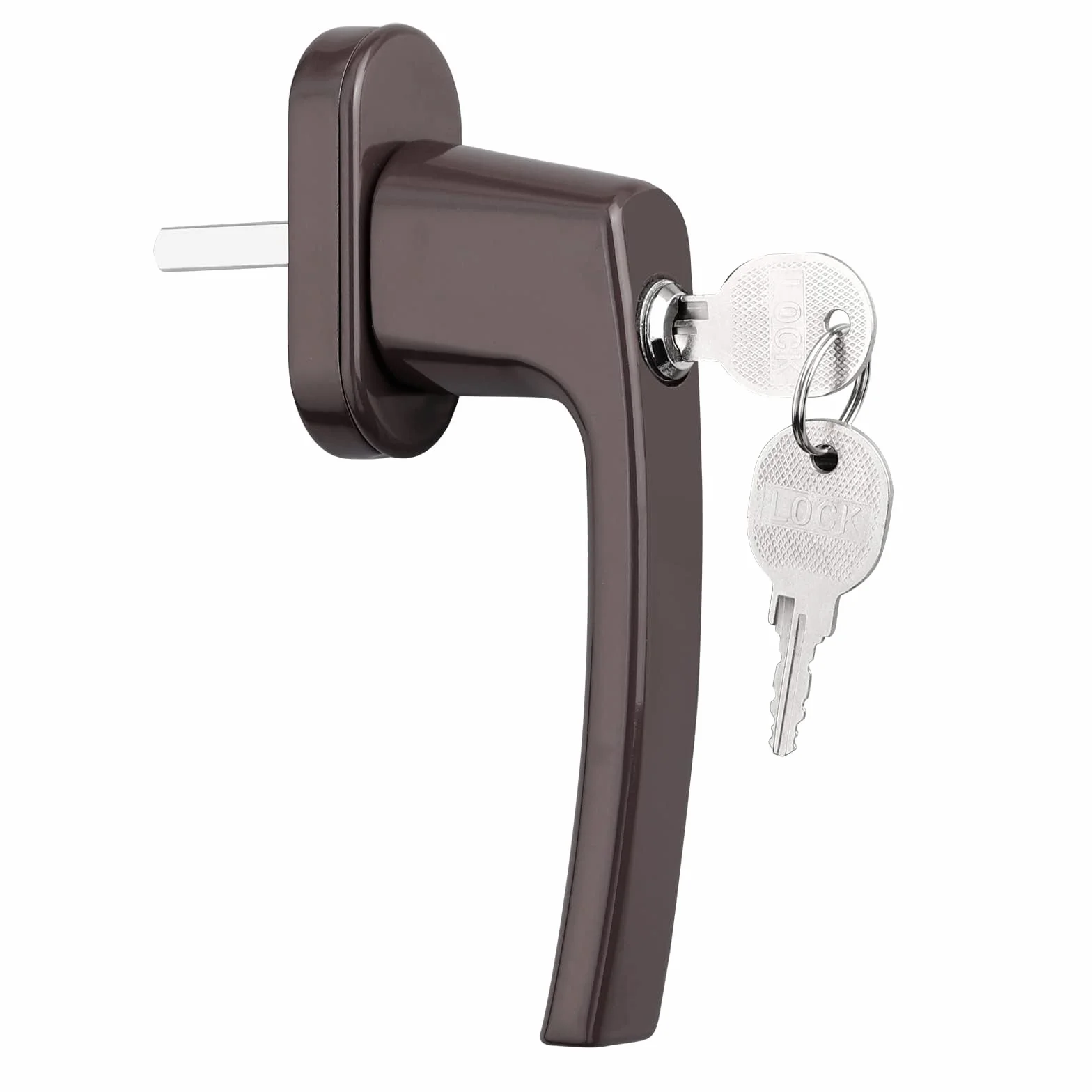 AUTOUTLET Manijas de Aluminio para Ventanas con Llaves Iguales, Cerradura de Seguridad para Niños (Marrón)