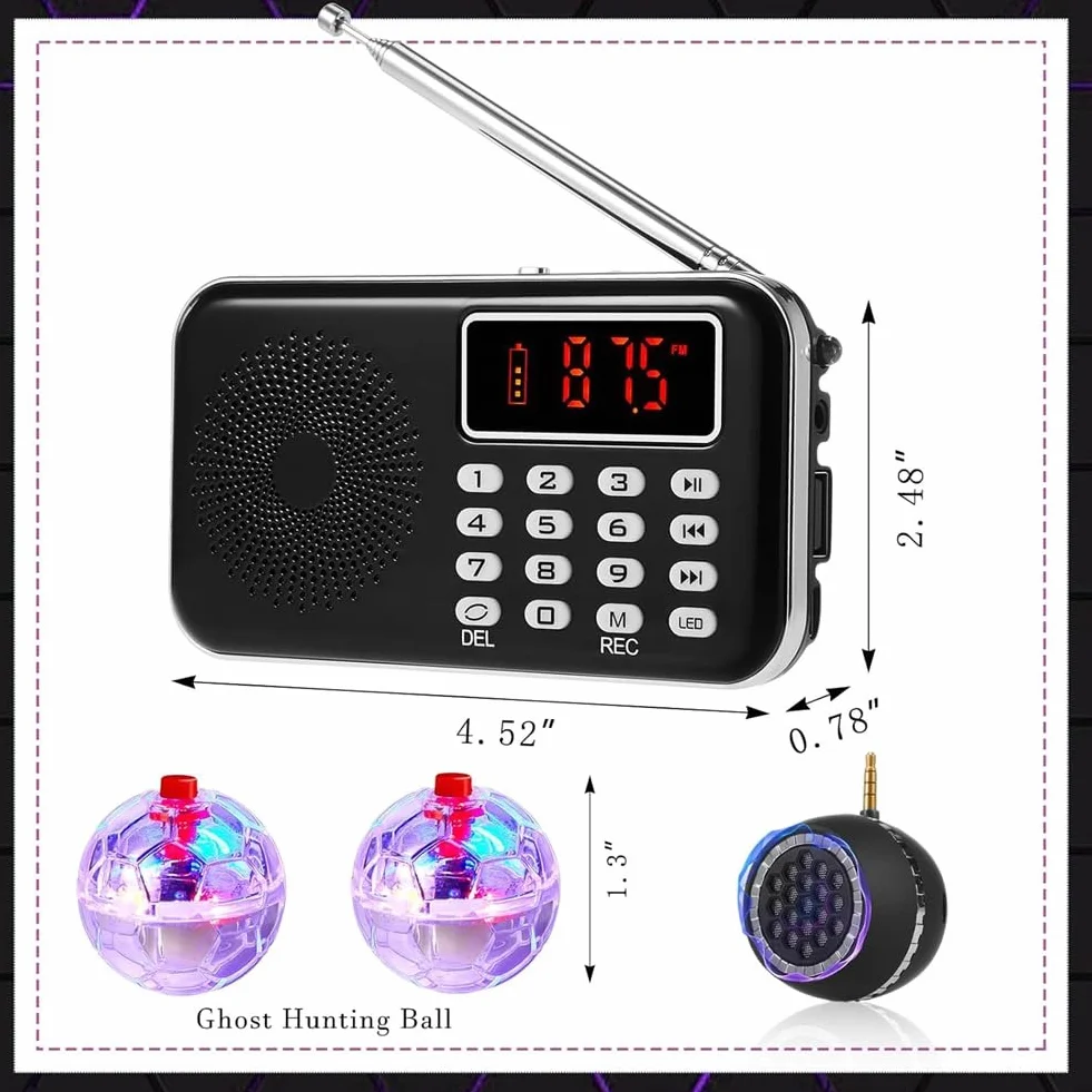 Kit de 4 Cajas de Espíritus con 2 Bolas LED y 1 Altavoz Paranormal para Gatos