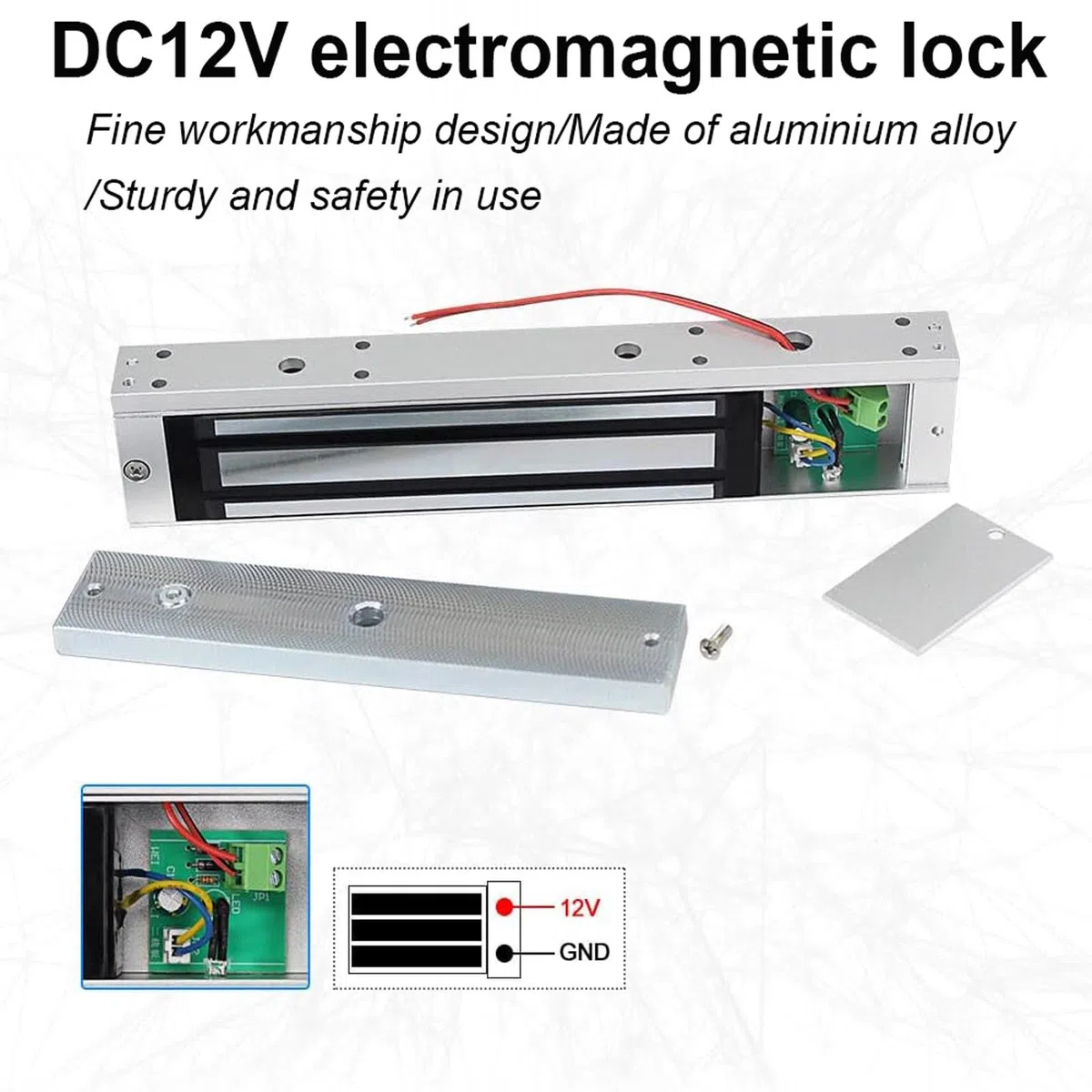 Cerradura magnética eléctrica de 12 V CC, 280 kg, fuerza de sujeción de 600 libras, incluye soporte de montaje ZL, para sistema de seguridad del hogar, adecuado para puerta de madera/metal/vidrio