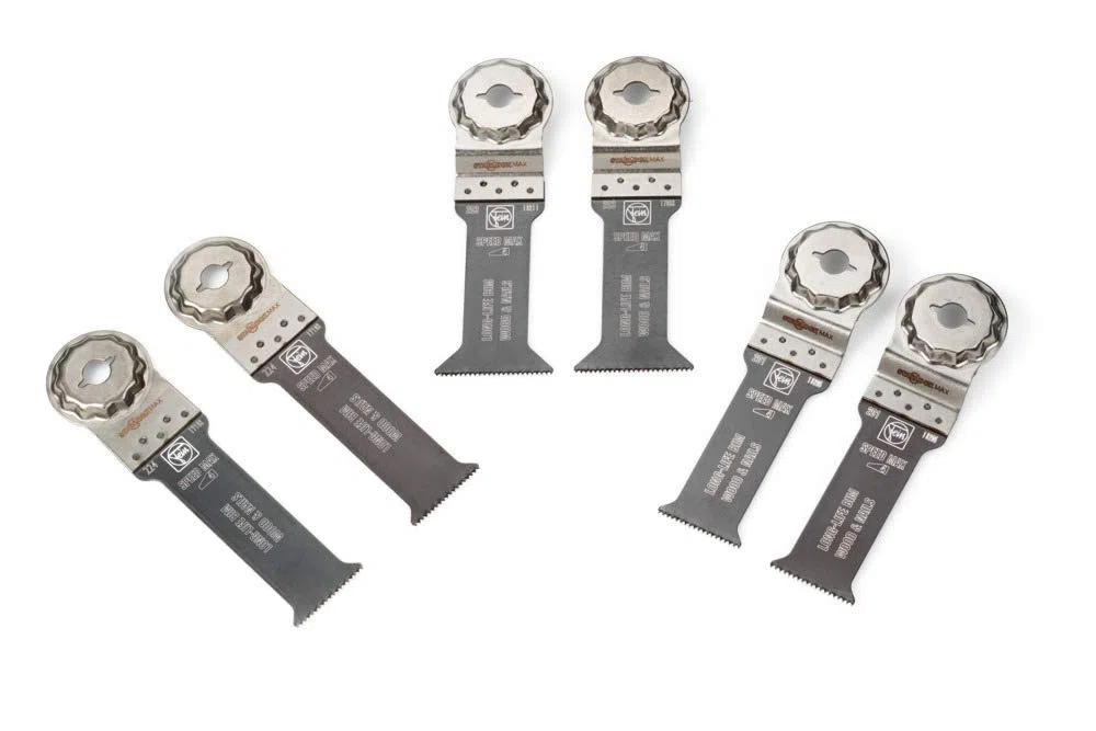FEIN Best of E-Cut StarlockMax WOOD & METAL|6 hojas de sierra E-Cut extralargas para cortar madera y metal a gran profundidad, alojamiento StarlockMax, compatible con herramientas multifunción FEIN