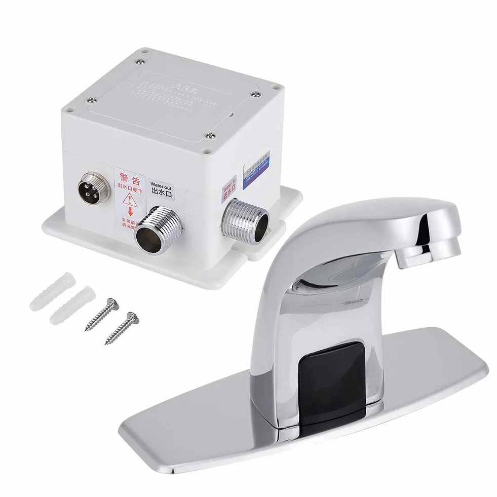 Fydun Grifo Sensor de infrarrojos automático Grifo Cocina Baño Lavabo Grifo de agua con caja de control